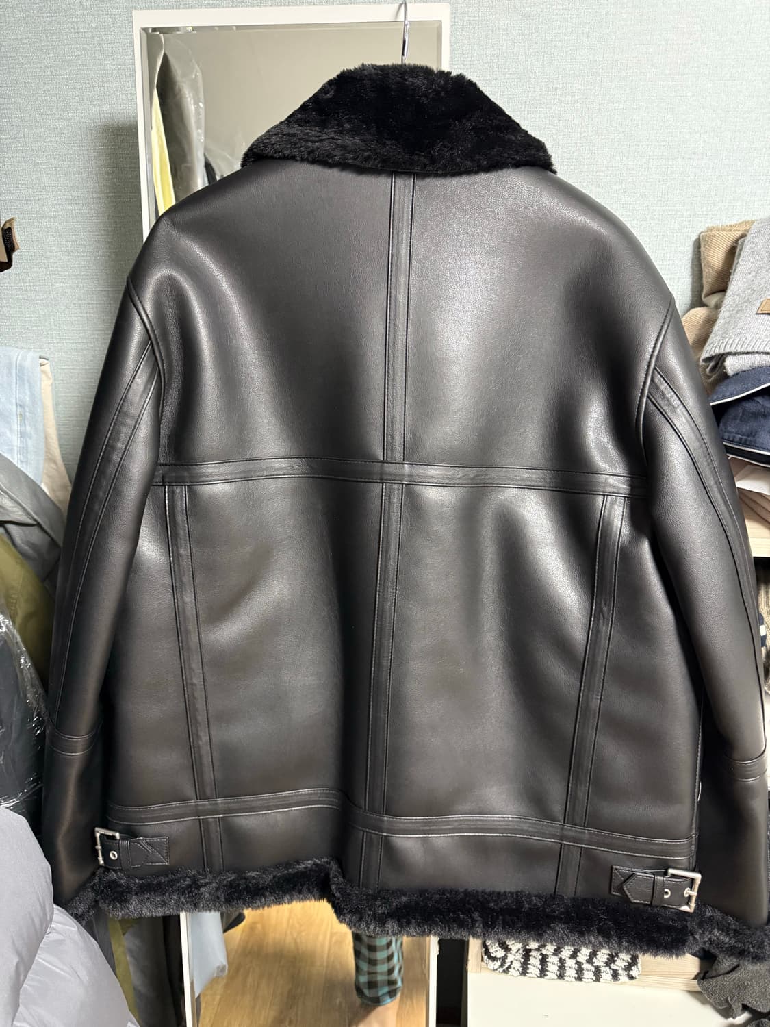 도프제이슨 무스탕 2XL (오버핏 솔리드 무톤 자켓) 상품이미지3