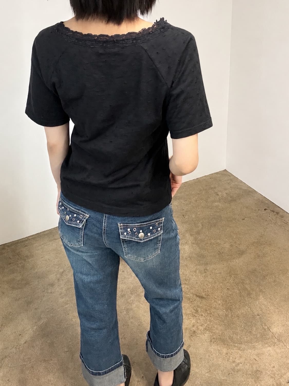 Y2K roll-up denim 상품이미지4