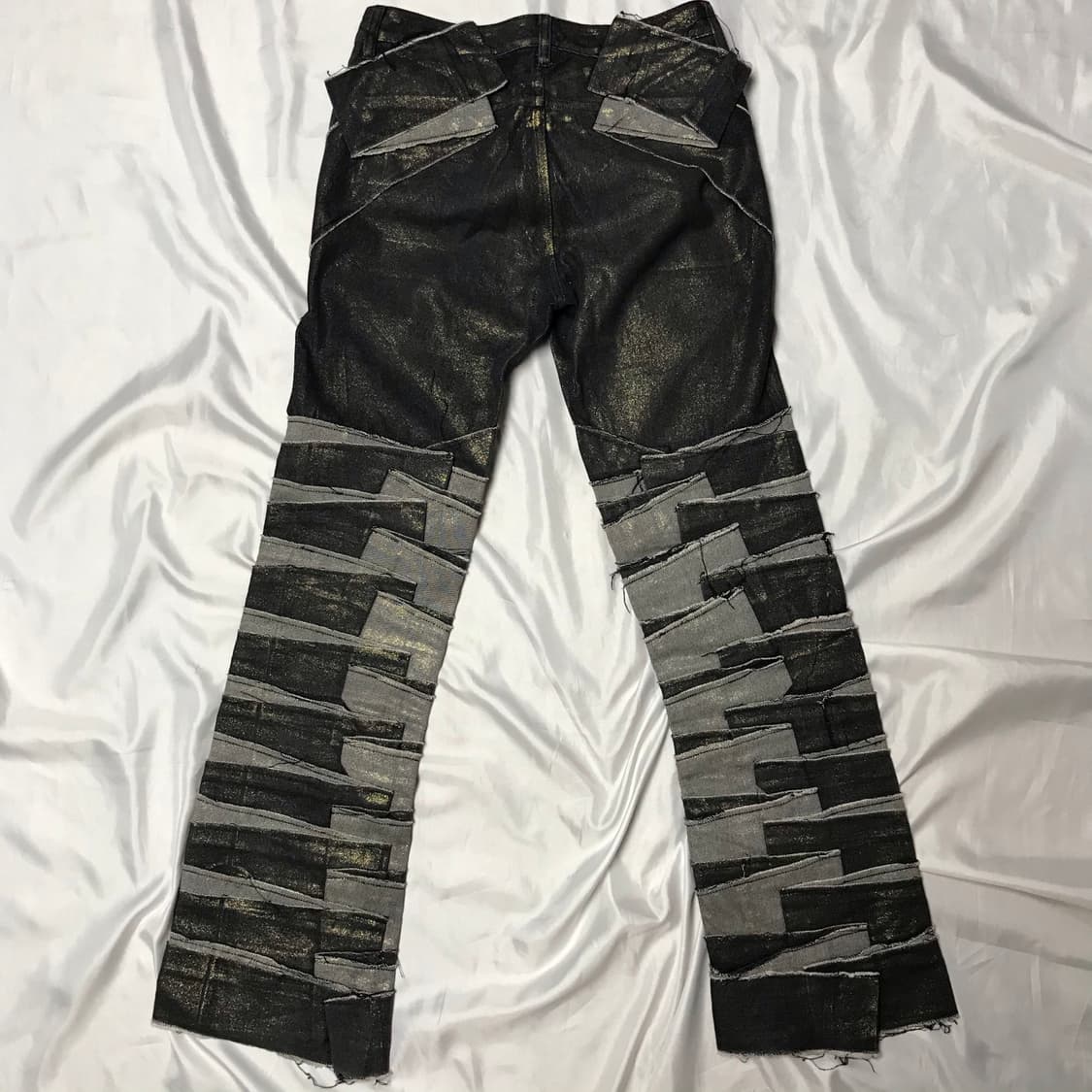 이세이미야케 02AW 레이어드 패치워크 코팅 데님 팬츠 상품이미지2