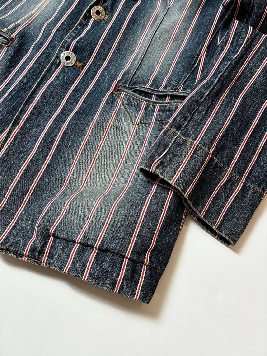 Selected 00's 데님 인디고 스트라이프 자켓 PN9507 상품이미지3