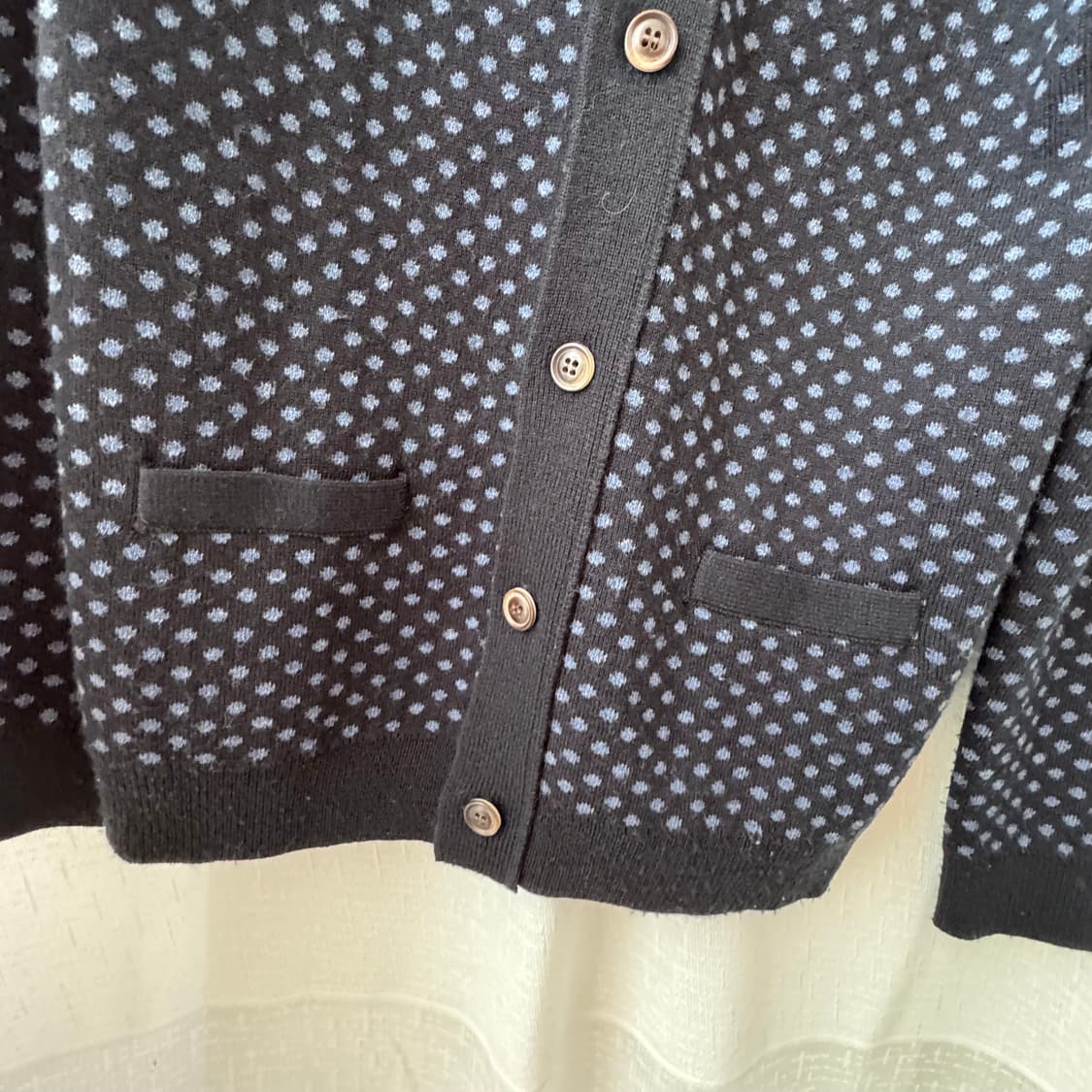 네이비 도트무늬 가디건 상품이미지3
