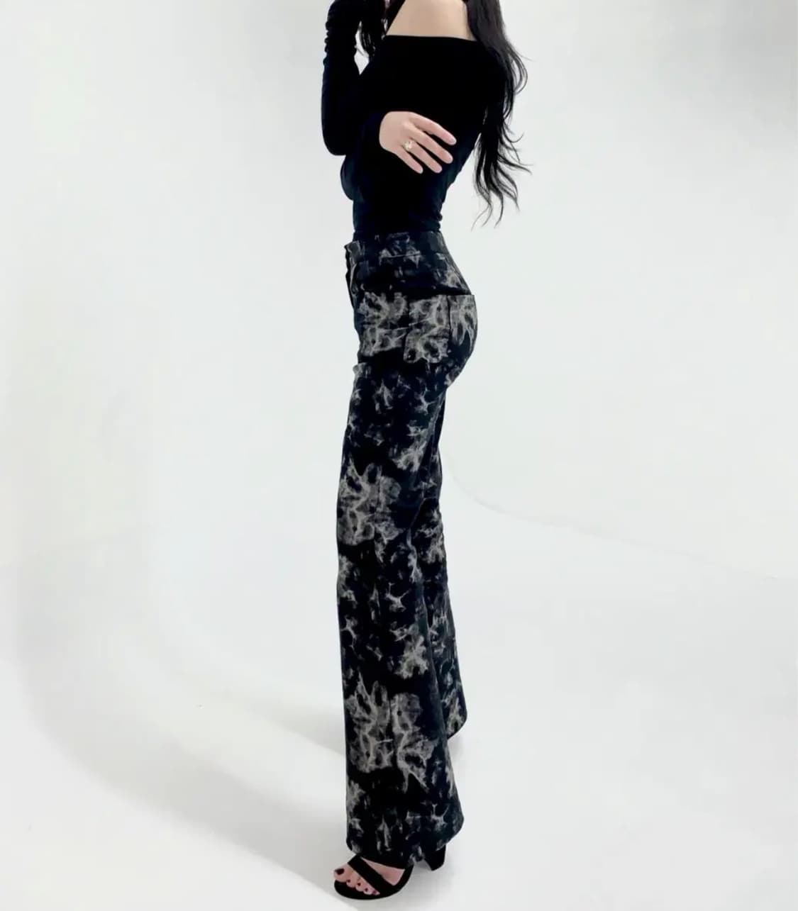 웨이브 타이다이팬츠 블랙 S 상품이미지6