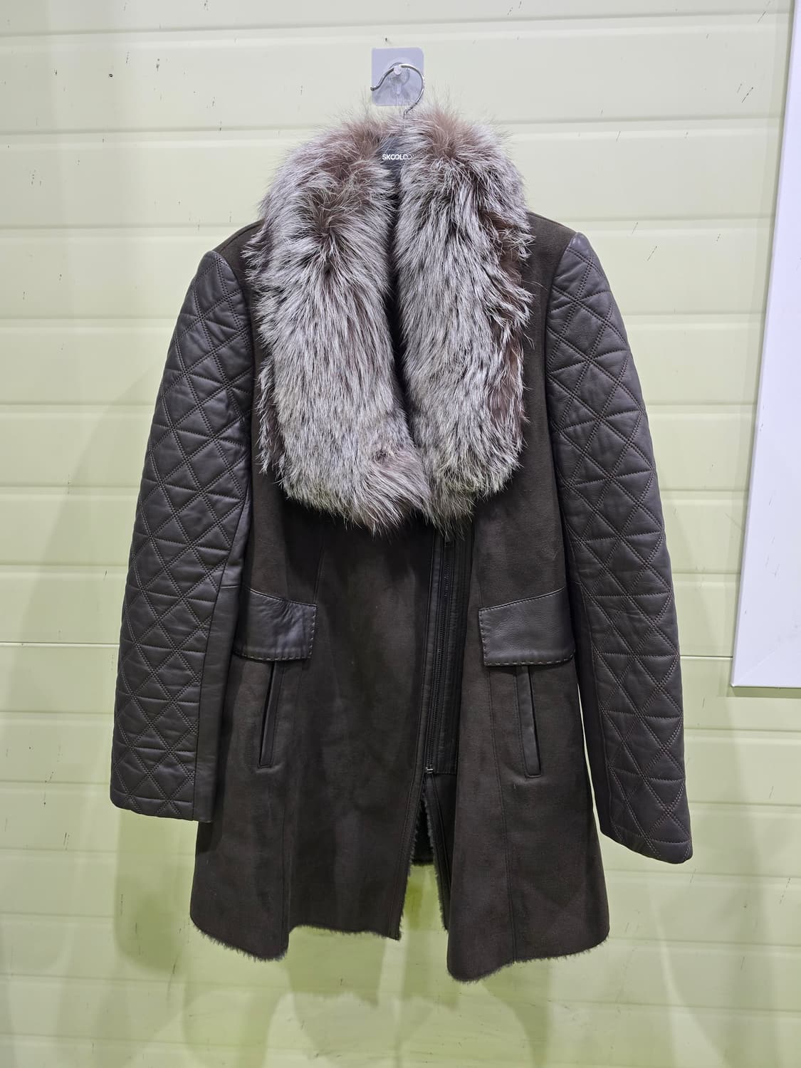 퍼 무스탕 양구죽 코트 브라운 상품이미지1