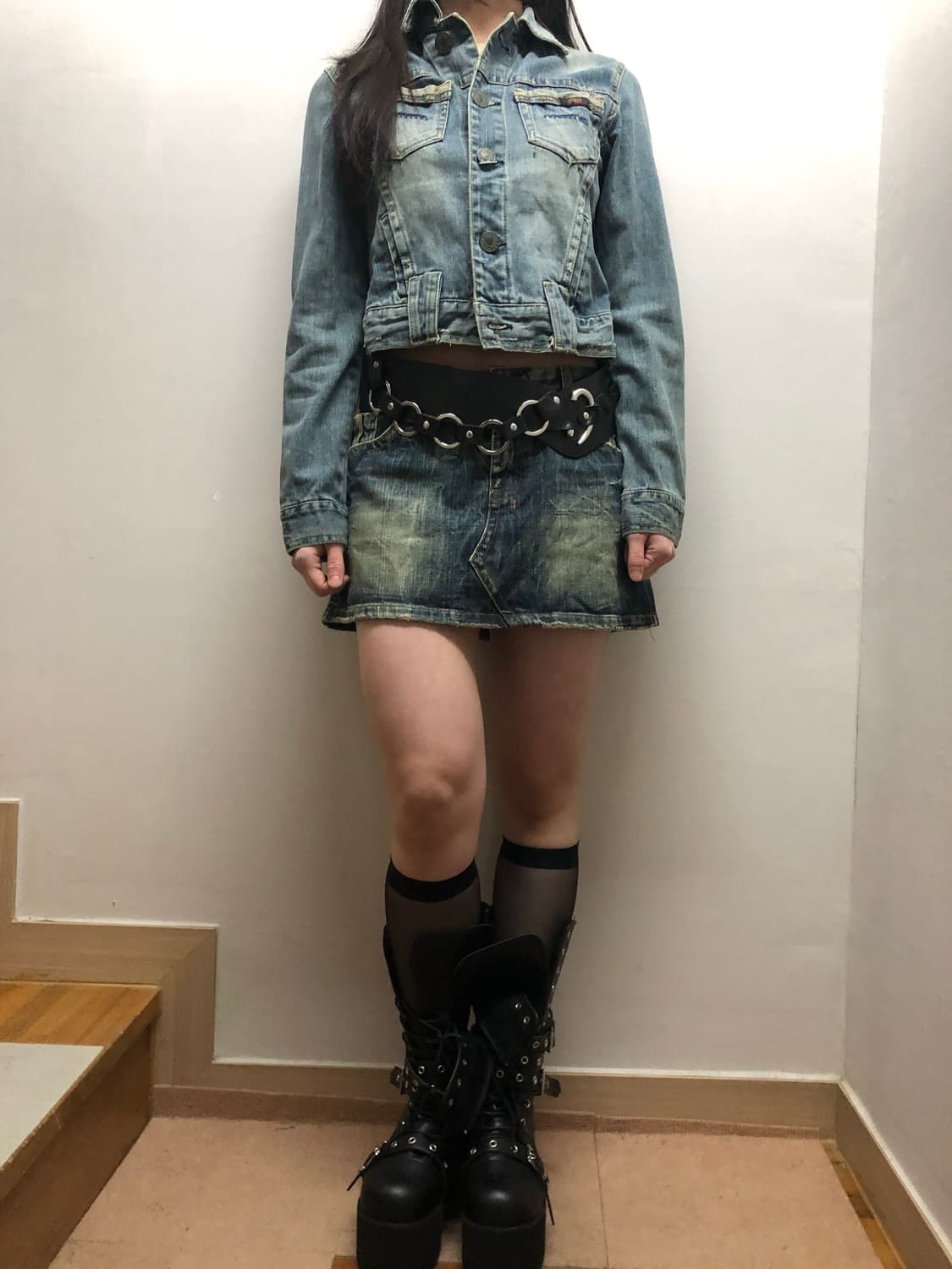 빈티지 데님 크롭 자켓 상품이미지7