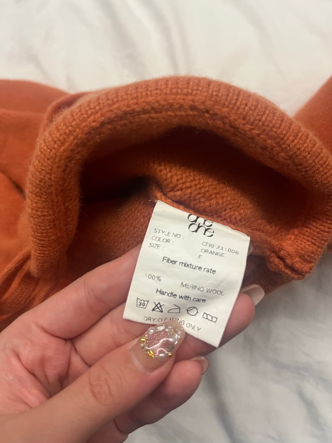 Dhedhe 오렌지 크롭 가디건 상품이미지4