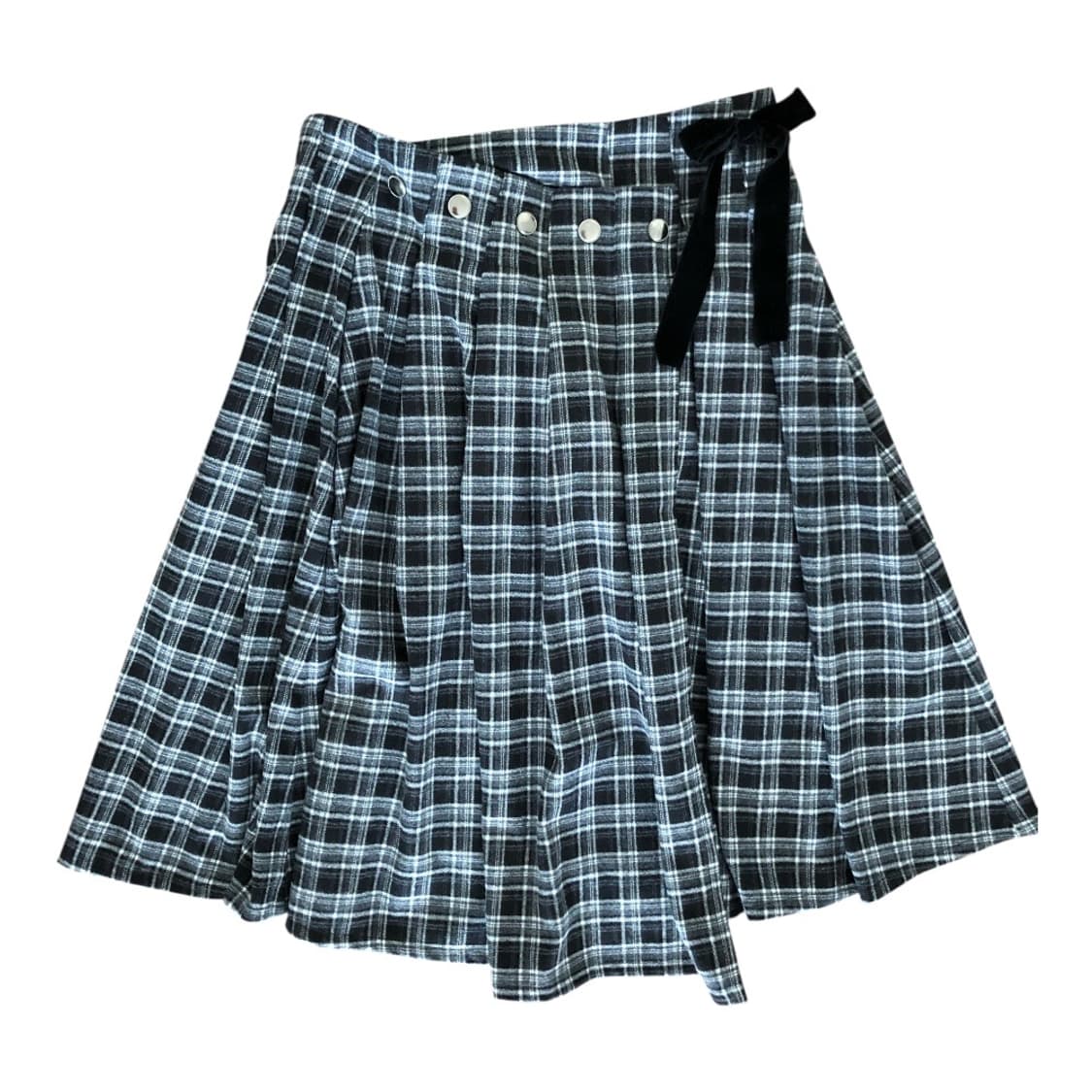 setupexe check wrap skirt black 상품이미지1