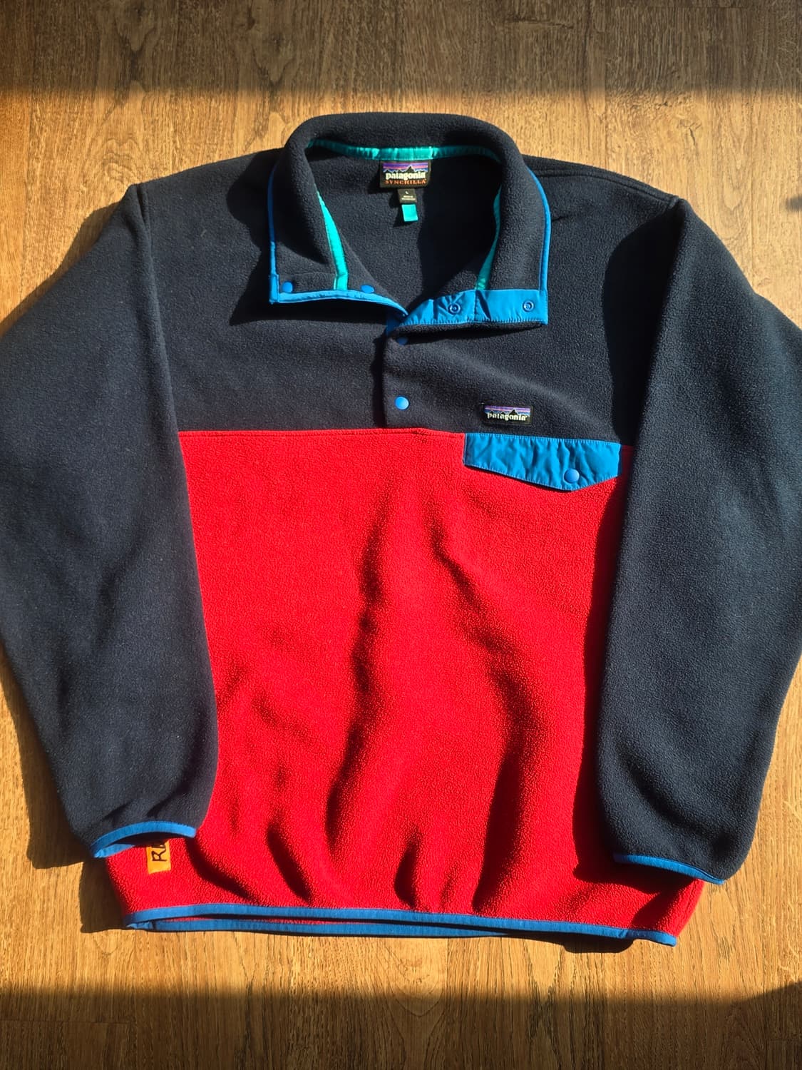 빈티지 파타고니아 신칠라 스냅티 투톤 레드 네이비 L 상품이미지2