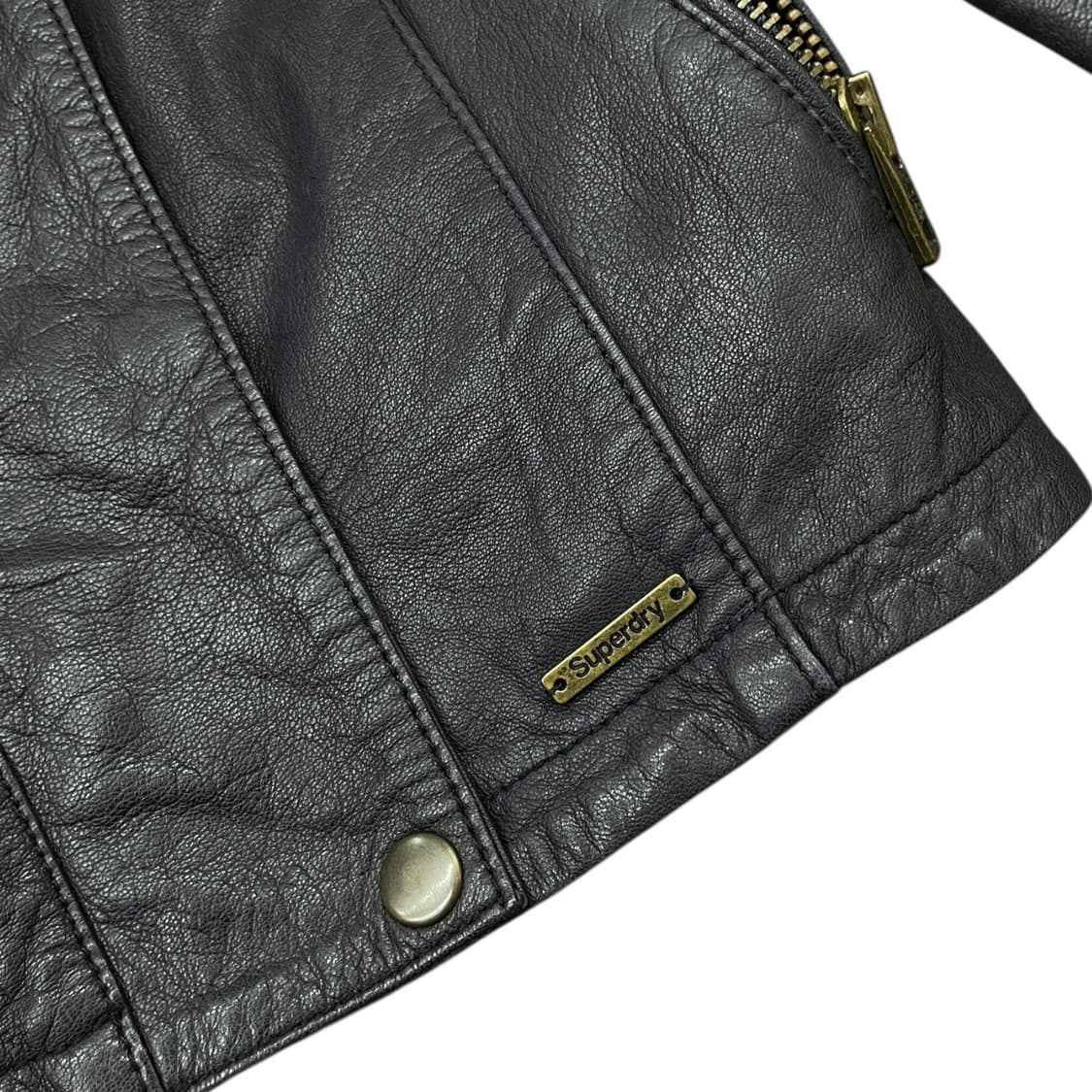 슈퍼드라이 바이커 레더 자켓 상품이미지4