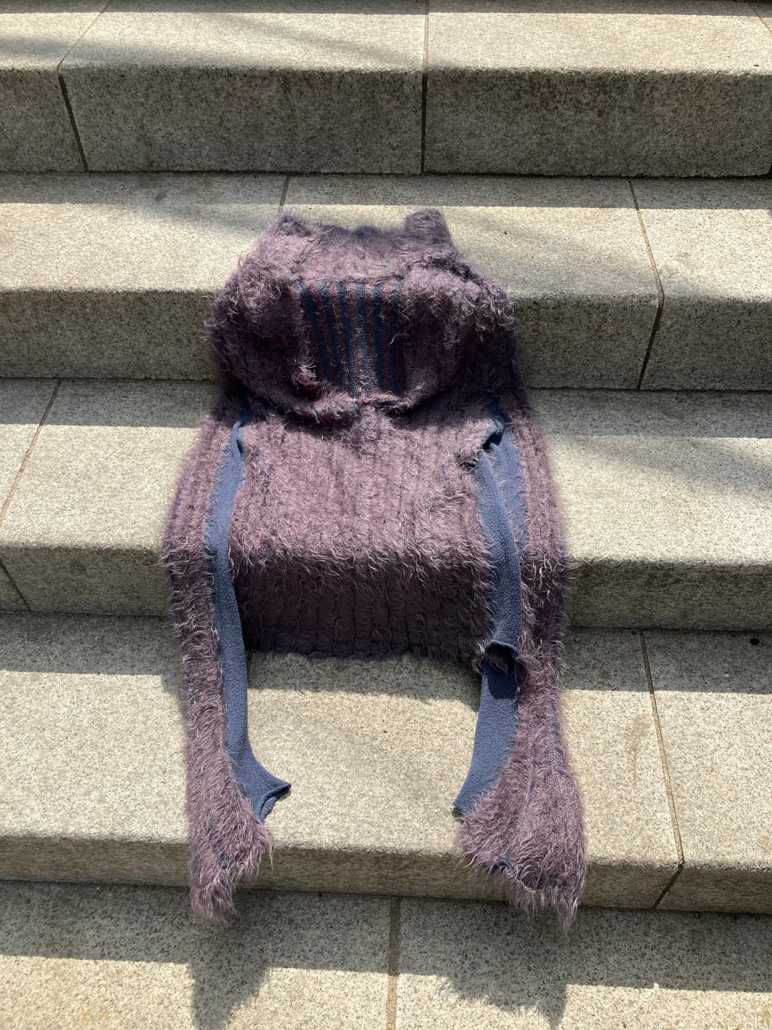 FENDI 퍼플 모헤어 스트라이프 니트 스웨터 M 상품이미지5