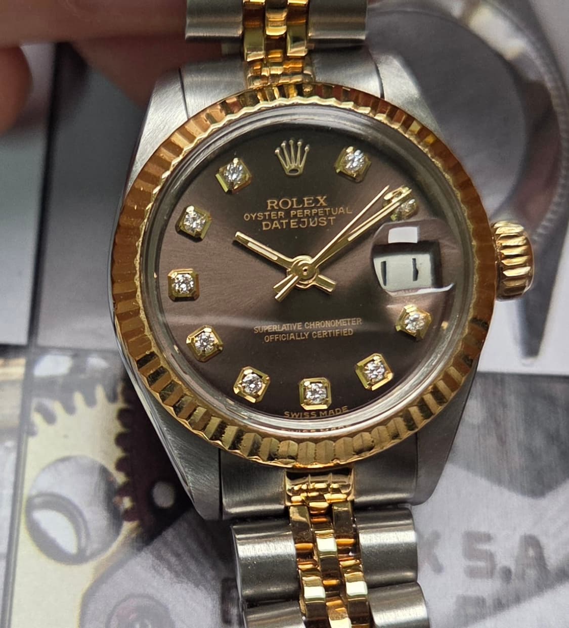 롤렉스 데이저스트 6917 후기형 초코 10P다이아 여성용 (감정서 포함 상품이미지8