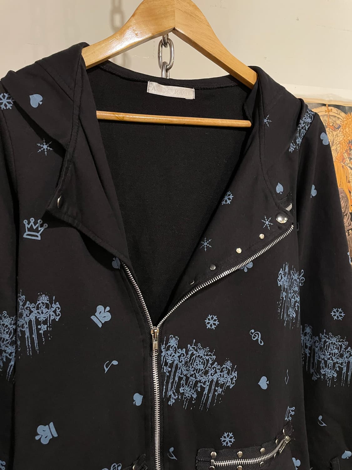 acdc rag 네코미미 스터드 블랙 앤 블루 후드자켓 펑크 상품이미지3