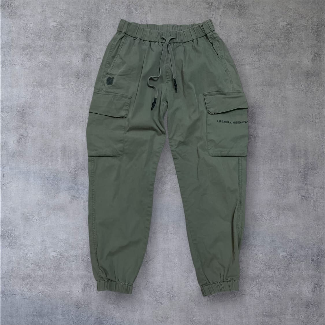 라이프워크 스몰 로고 카키 카고 조거 팬츠 상품이미지1