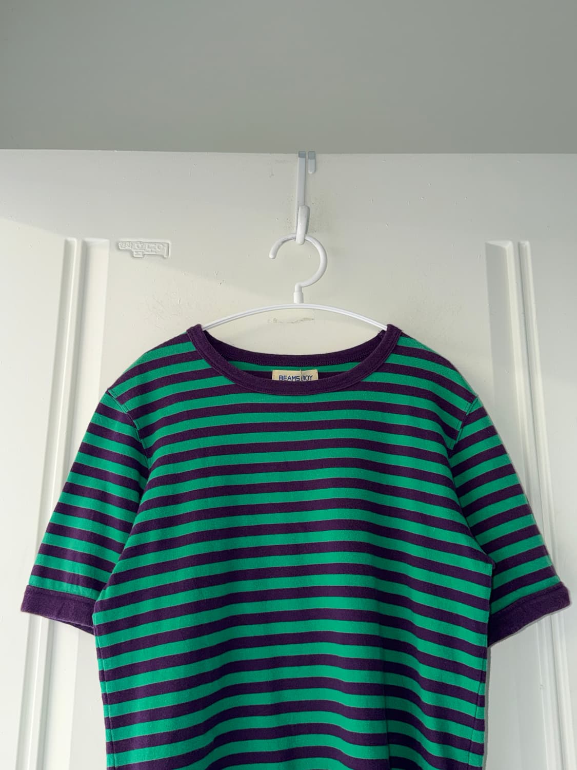 일본빈티지 빔즈 그린퍼플 반팔티 상품이미지6