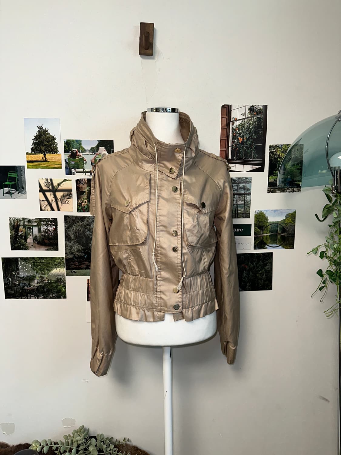 Beige y2k satin crop jacket 상품이미지4