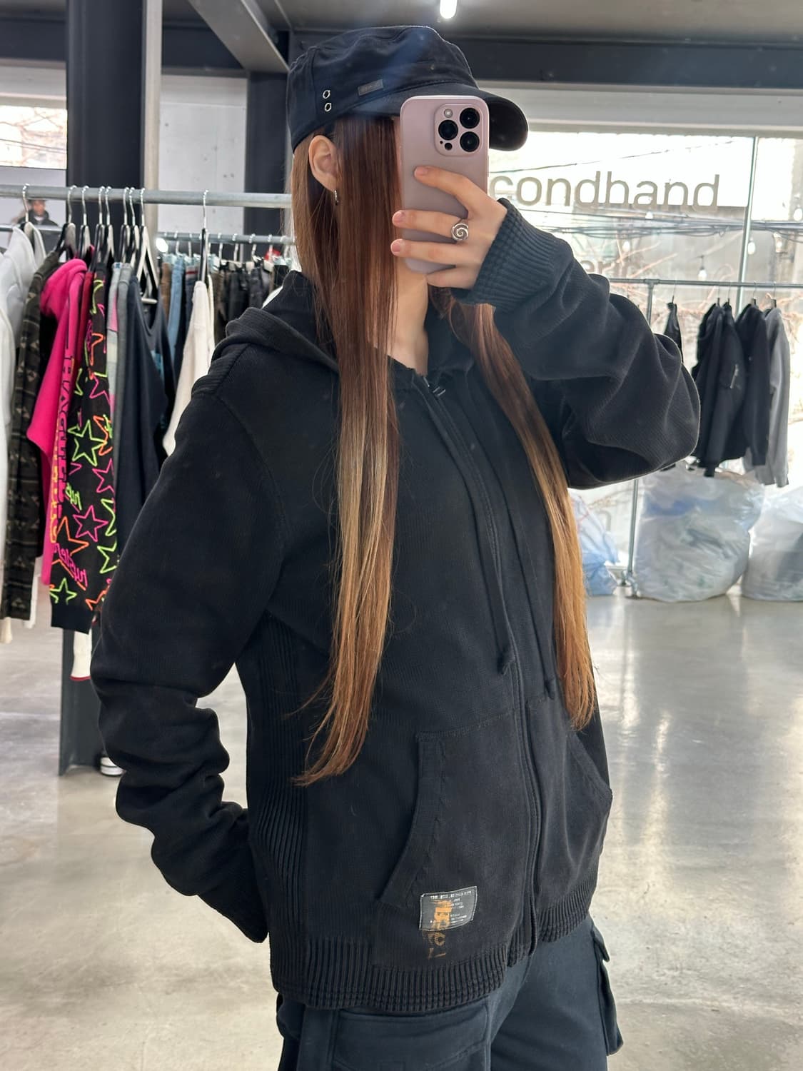 폴로진스 리브드 코튼 워시드후드집업  상품이미지1