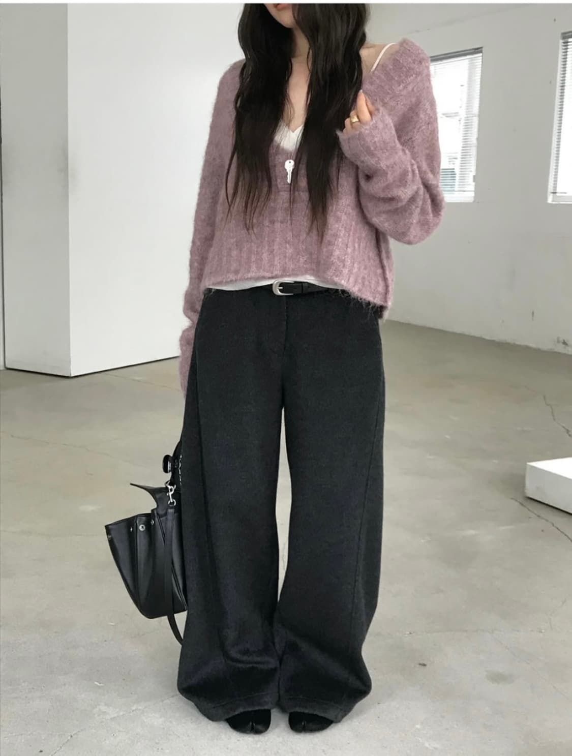 [새상품] 누즈 알파 울 팬츠 울 슬랙스 : 차콜 상품이미지1