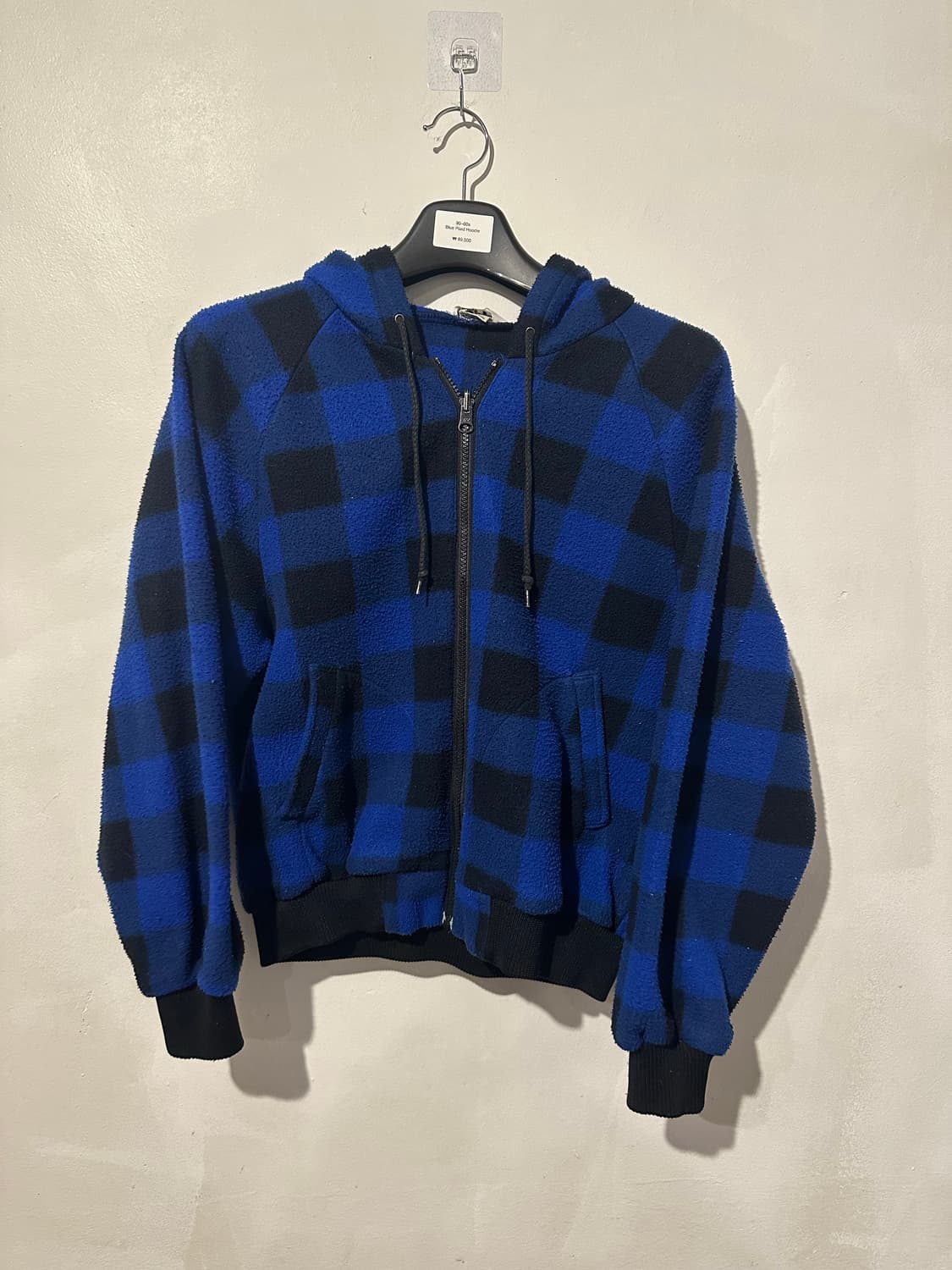 빈티지 90~00s 체크 플리스 후드집업  상품이미지1