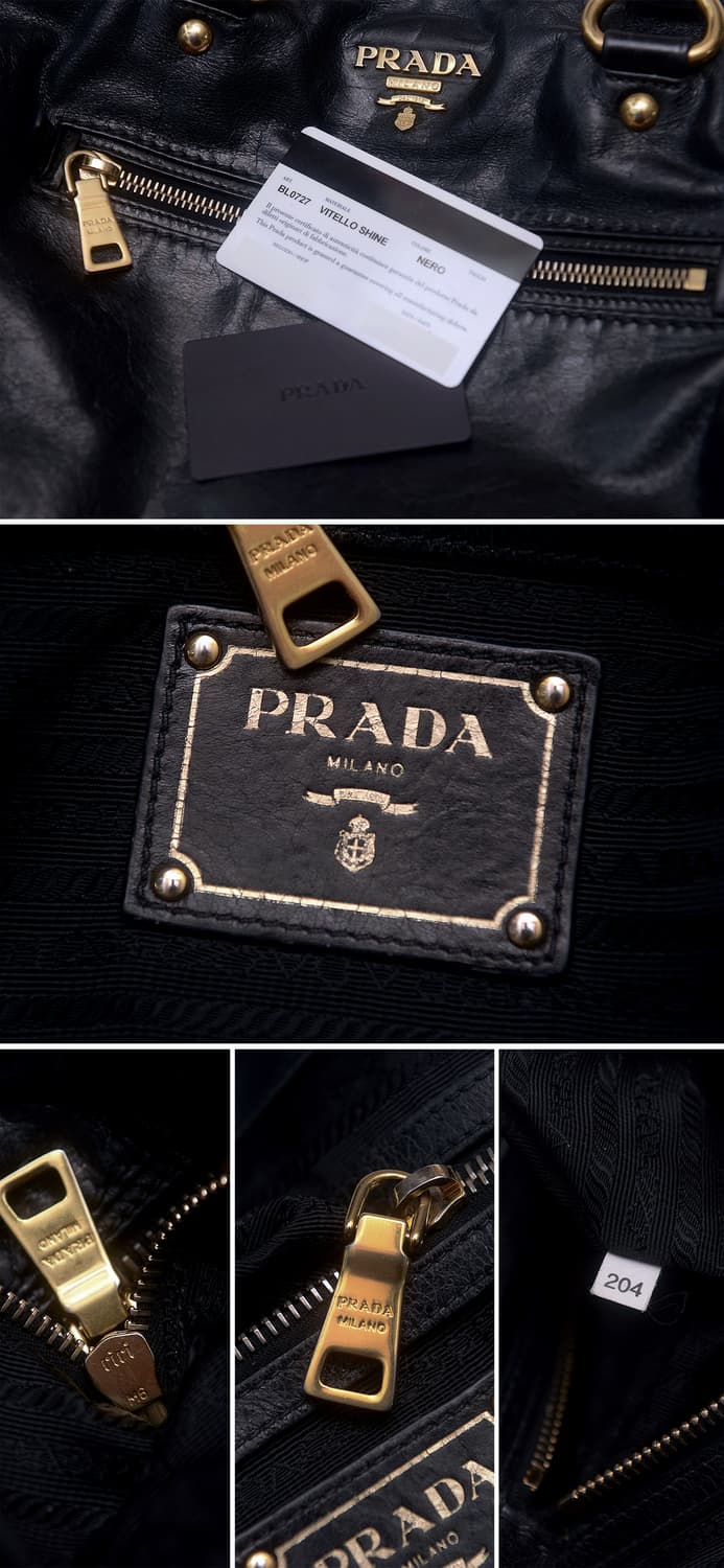 프라다 (PRADA) 비텔로 샤인 금장 블랙 2웨이 토트.숄더백 상품이미지10