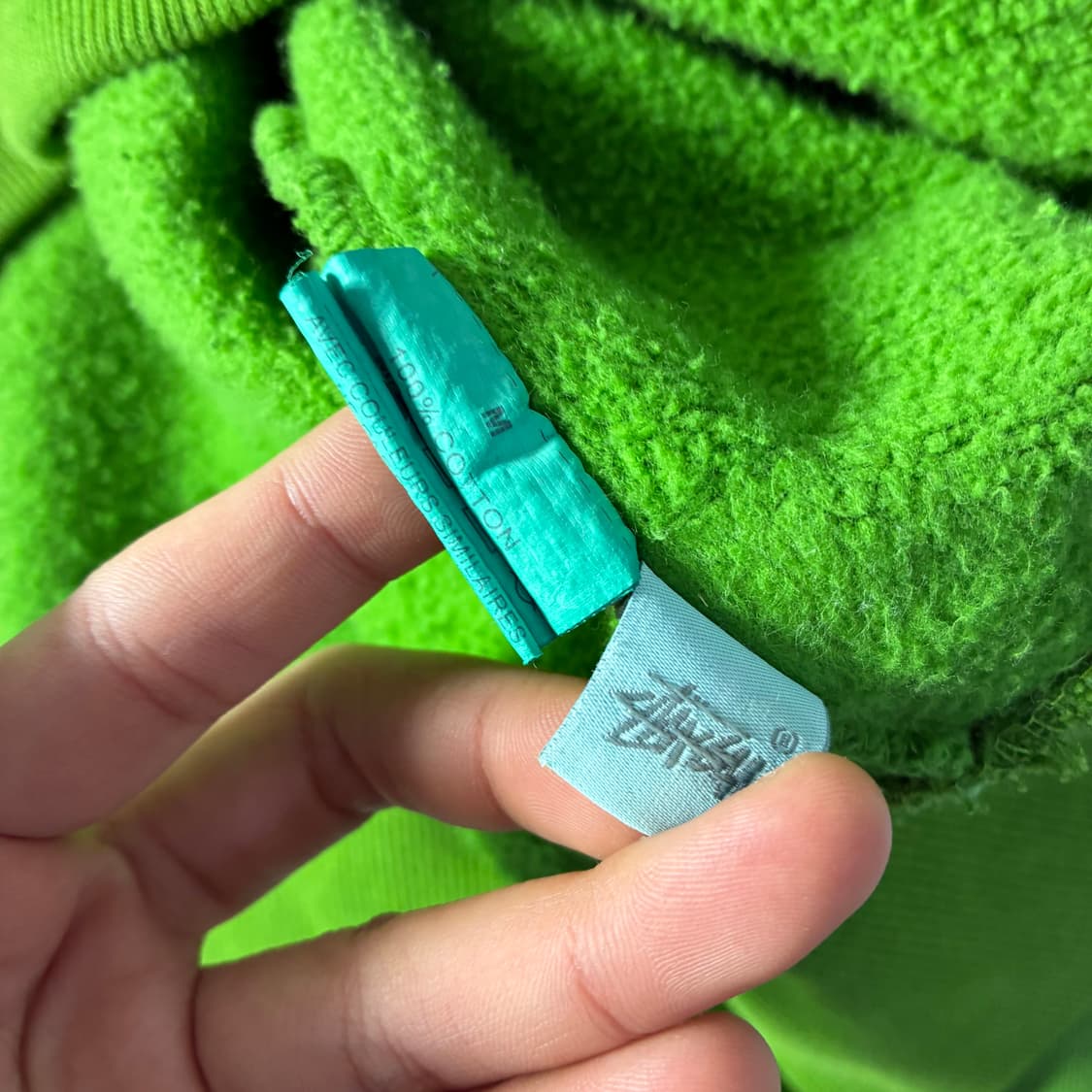 Stussy  스투시 베이직 코튼 라이트그린 후드티  상품이미지6