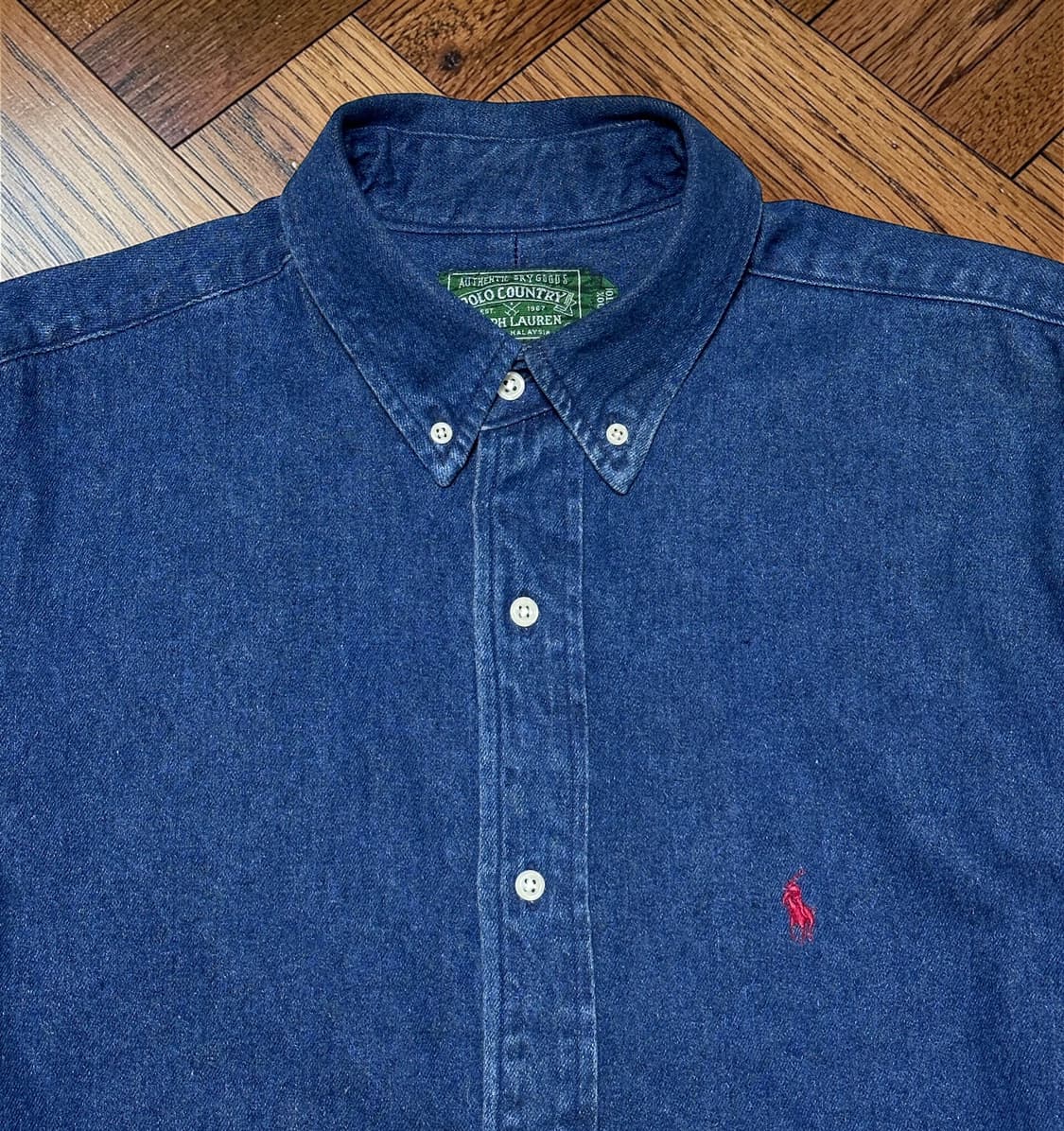 90s 폴로 컨트리 버튼다운 데님셔츠 M 상품이미지5