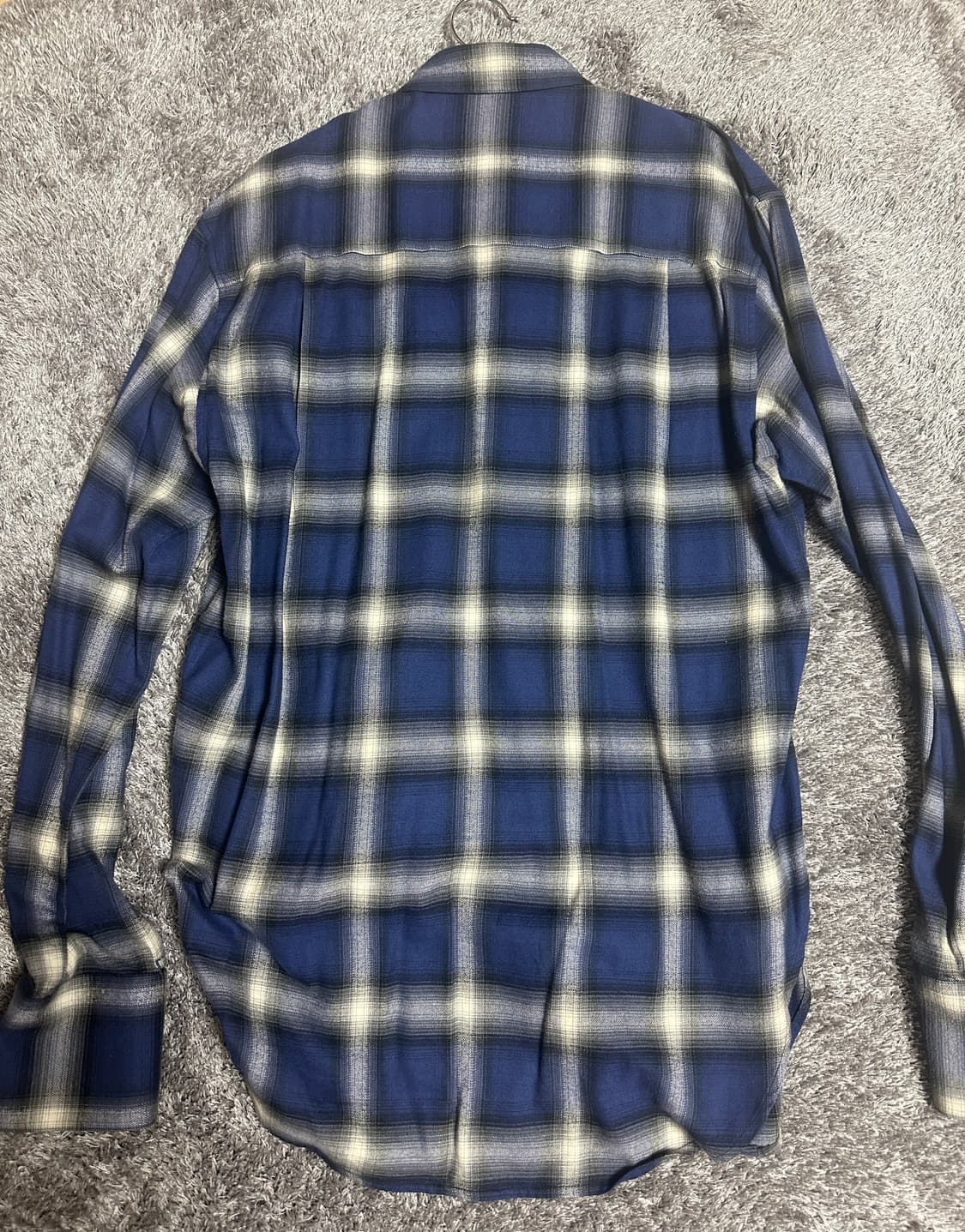 솔리드옴므 체크 플란넬 셔츠 블루 48 사이즈 상품이미지3