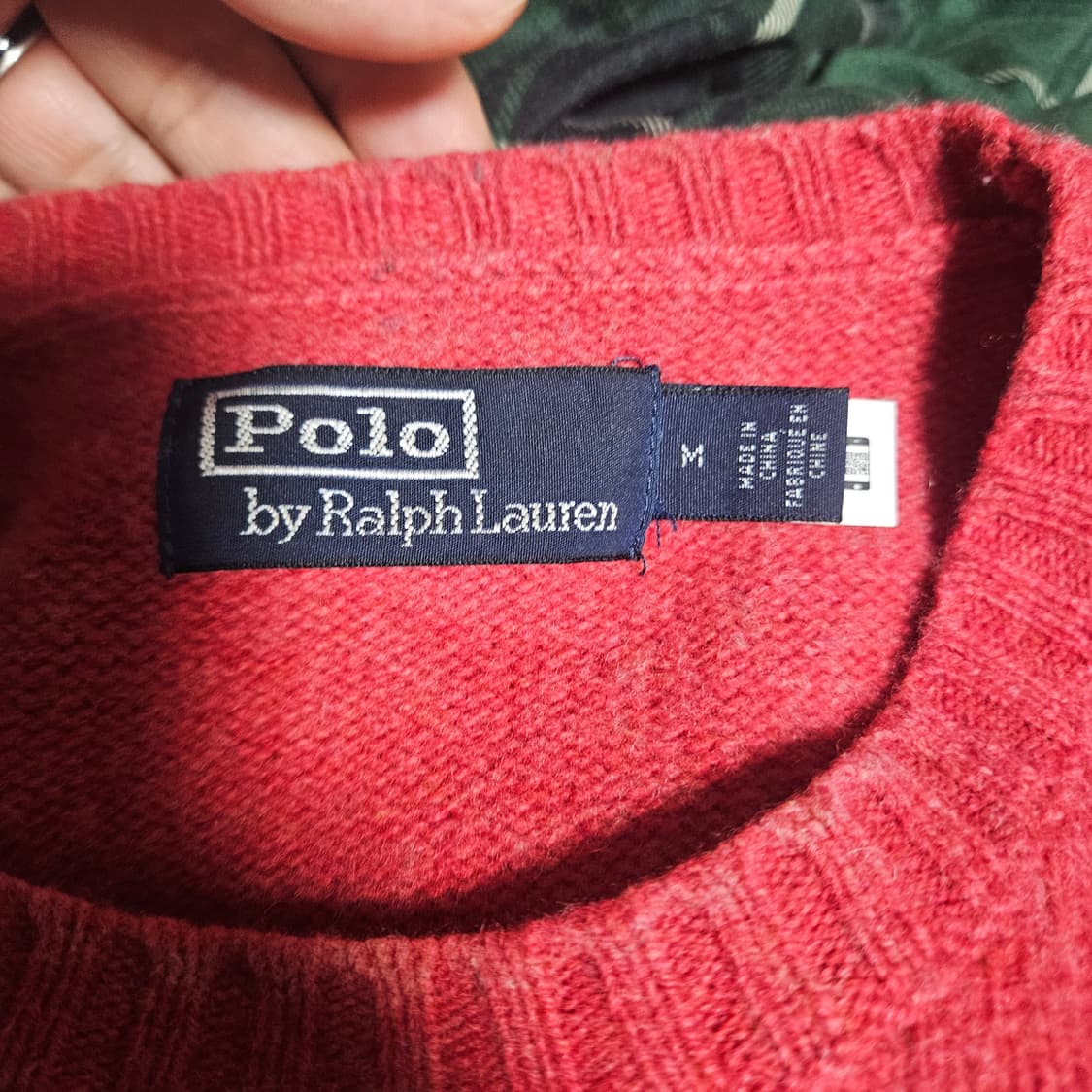 폴로 캐시미어 스웨이드패치 스웨터 m 100 상품이미지2