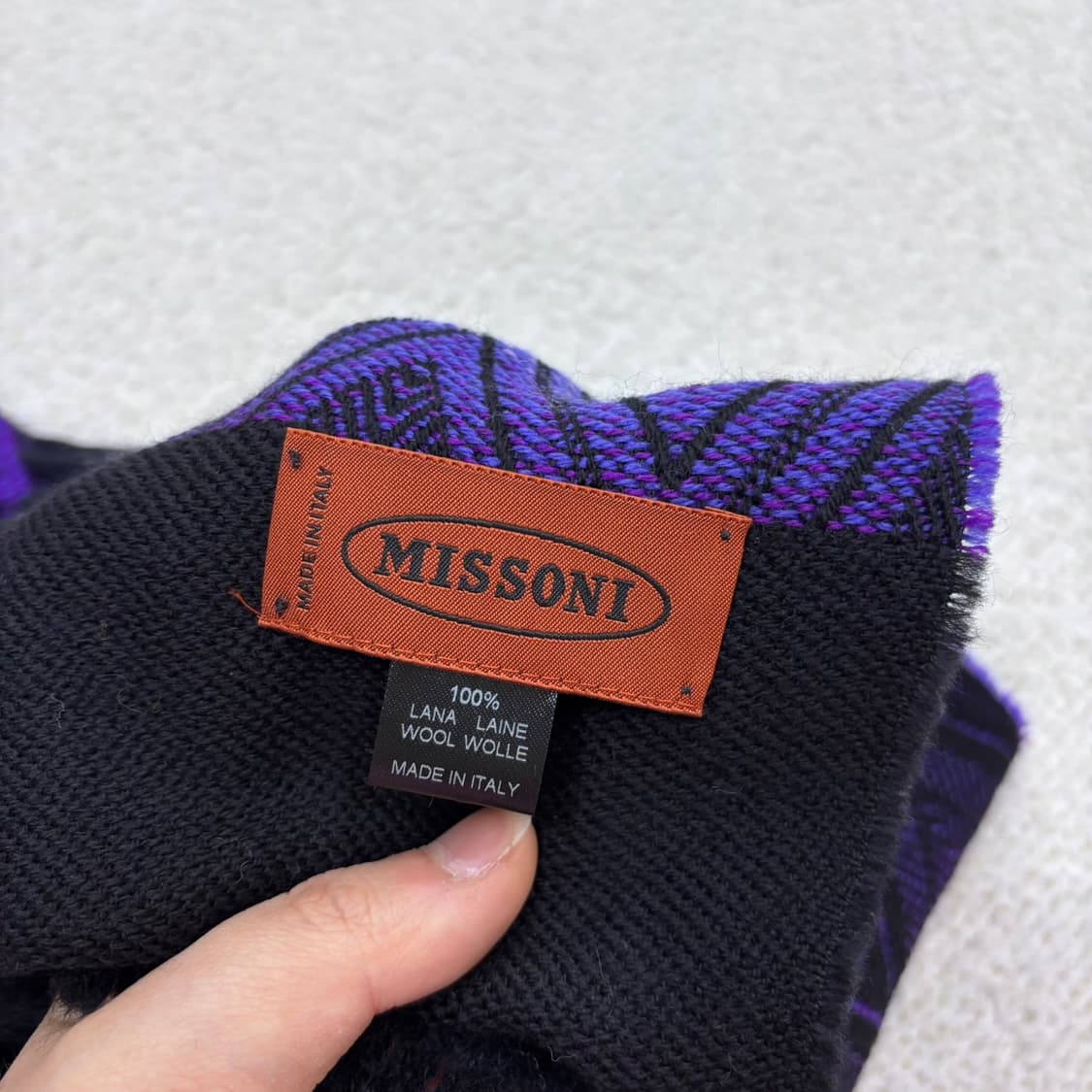 F 미쏘니 지그재그 패턴 울 머플러 0325E 상품이미지2