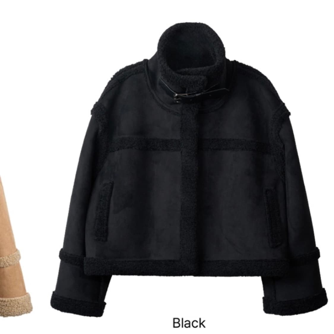 엘리오티 스웨이드 크롭 무스탕 상품이미지3