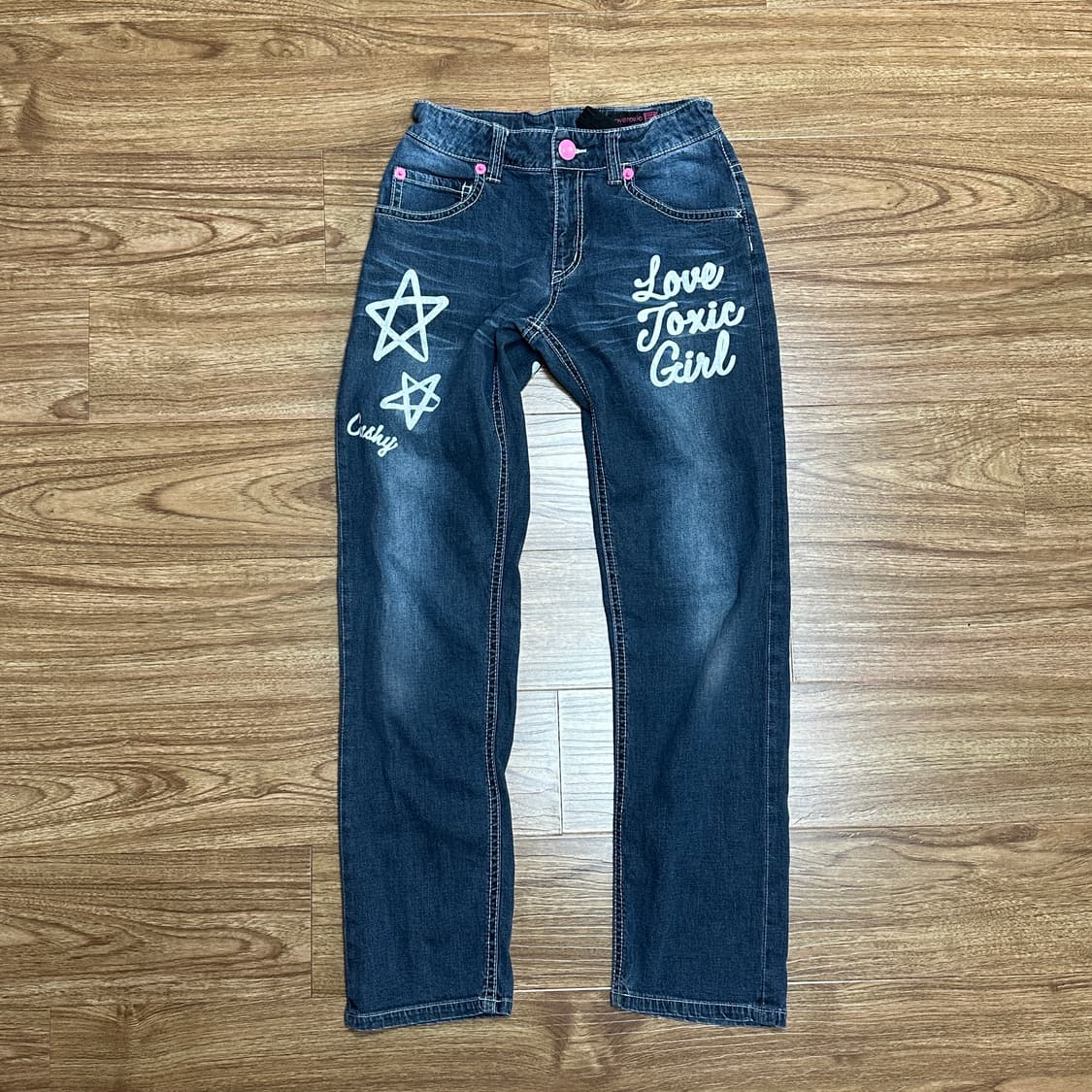 빈티지 데님 청바지 오네갸루 히메갸루 긱시크 페어리 그런지 레터링 상품이미지1