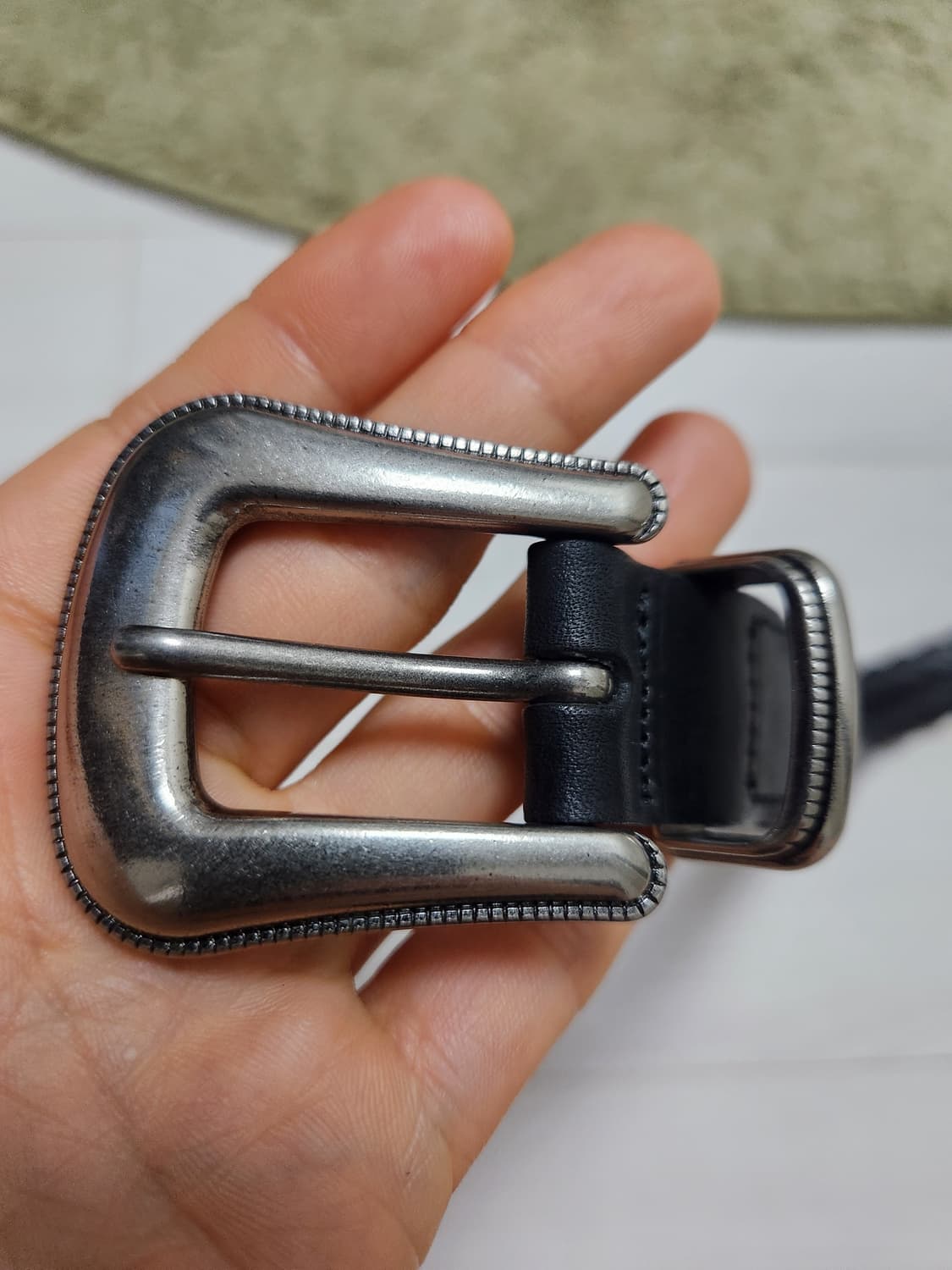 지오다노 웨스턴 레더 블랙 벨트  상품이미지1