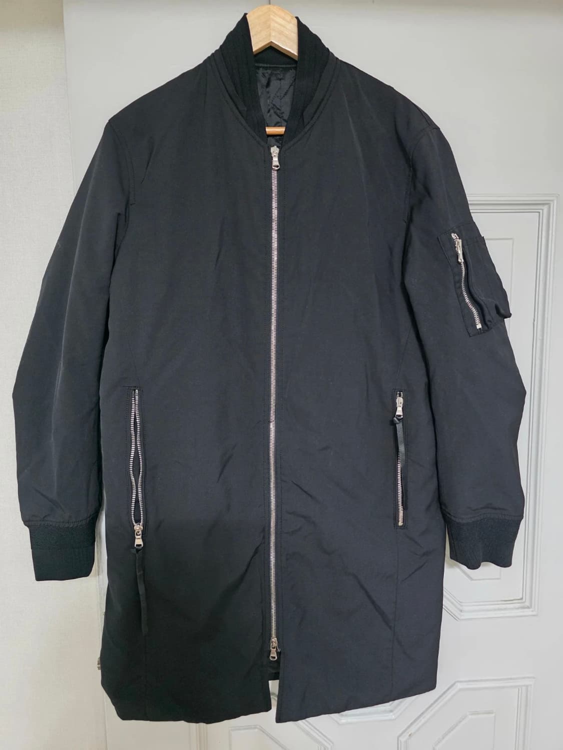 솔리드옴므 패디드 롱 ma-1 자켓 블랙 95 상품이미지6