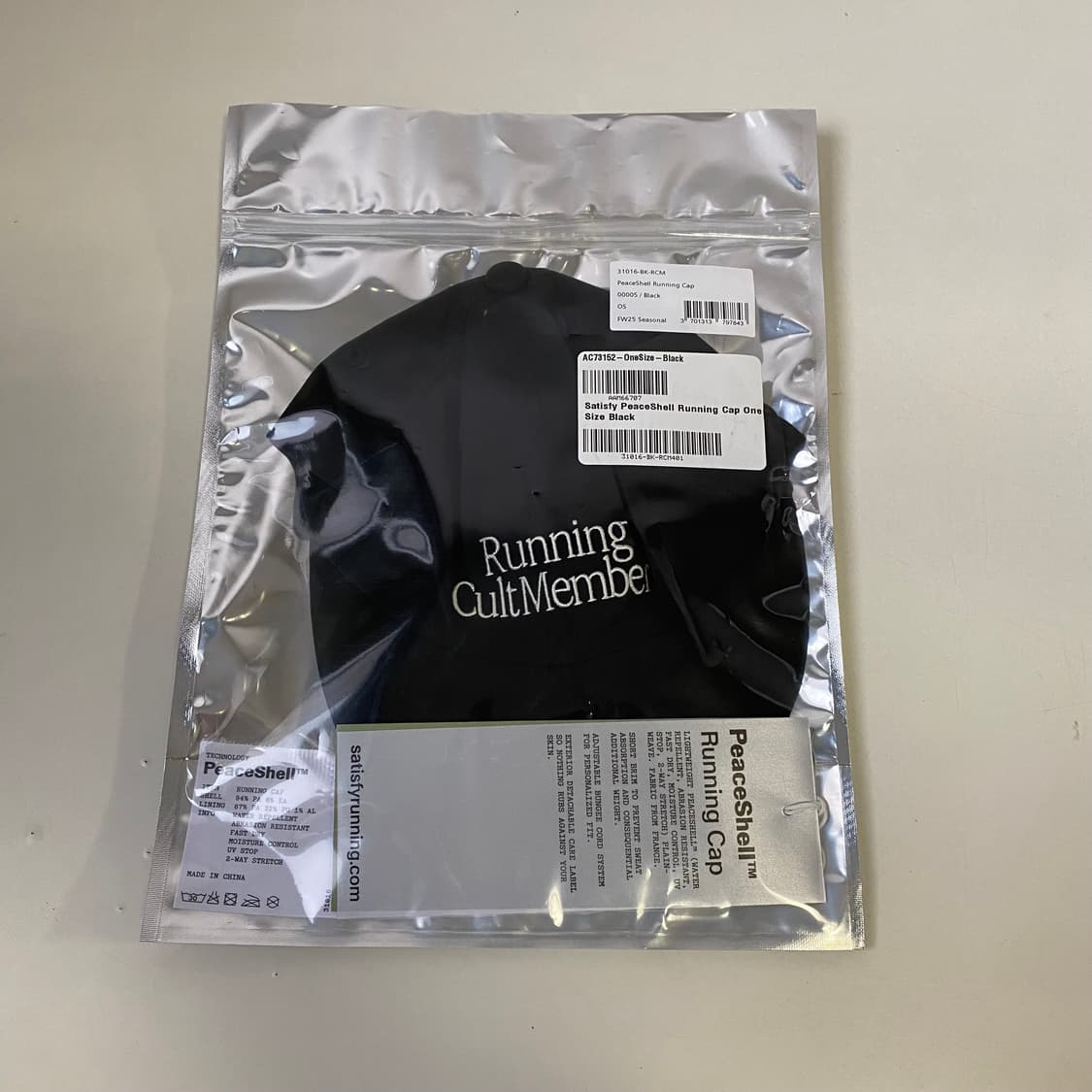 [Free] 새티스파이 피스쉘 러닝 캡 블랙 상품이미지1