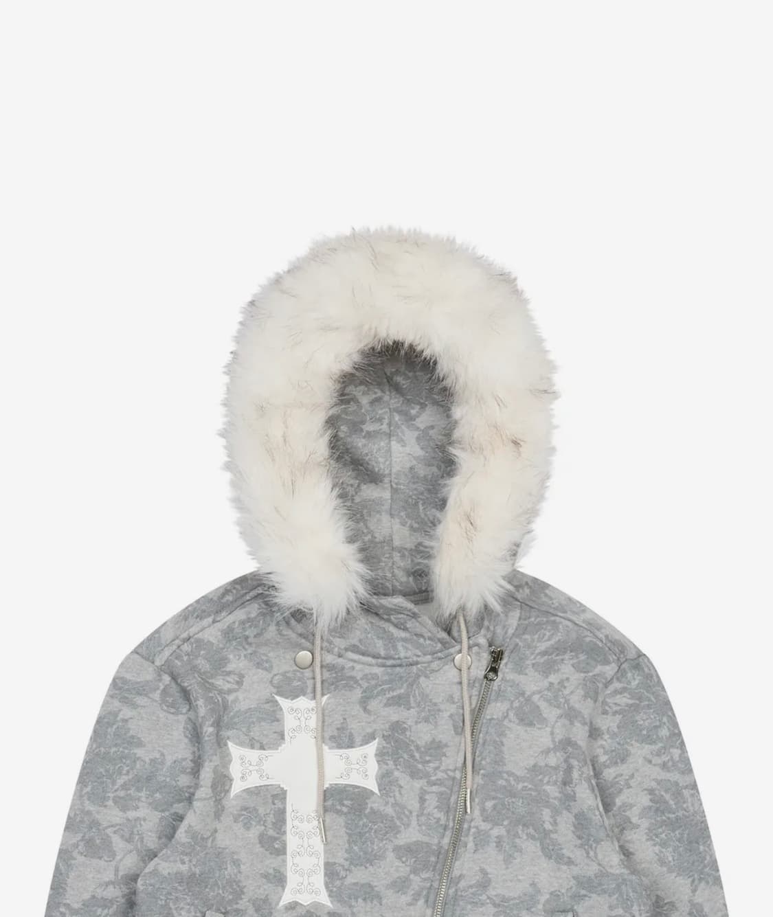 러브이즈트루 퍼 후드집업 라이트 그레이 상품이미지3