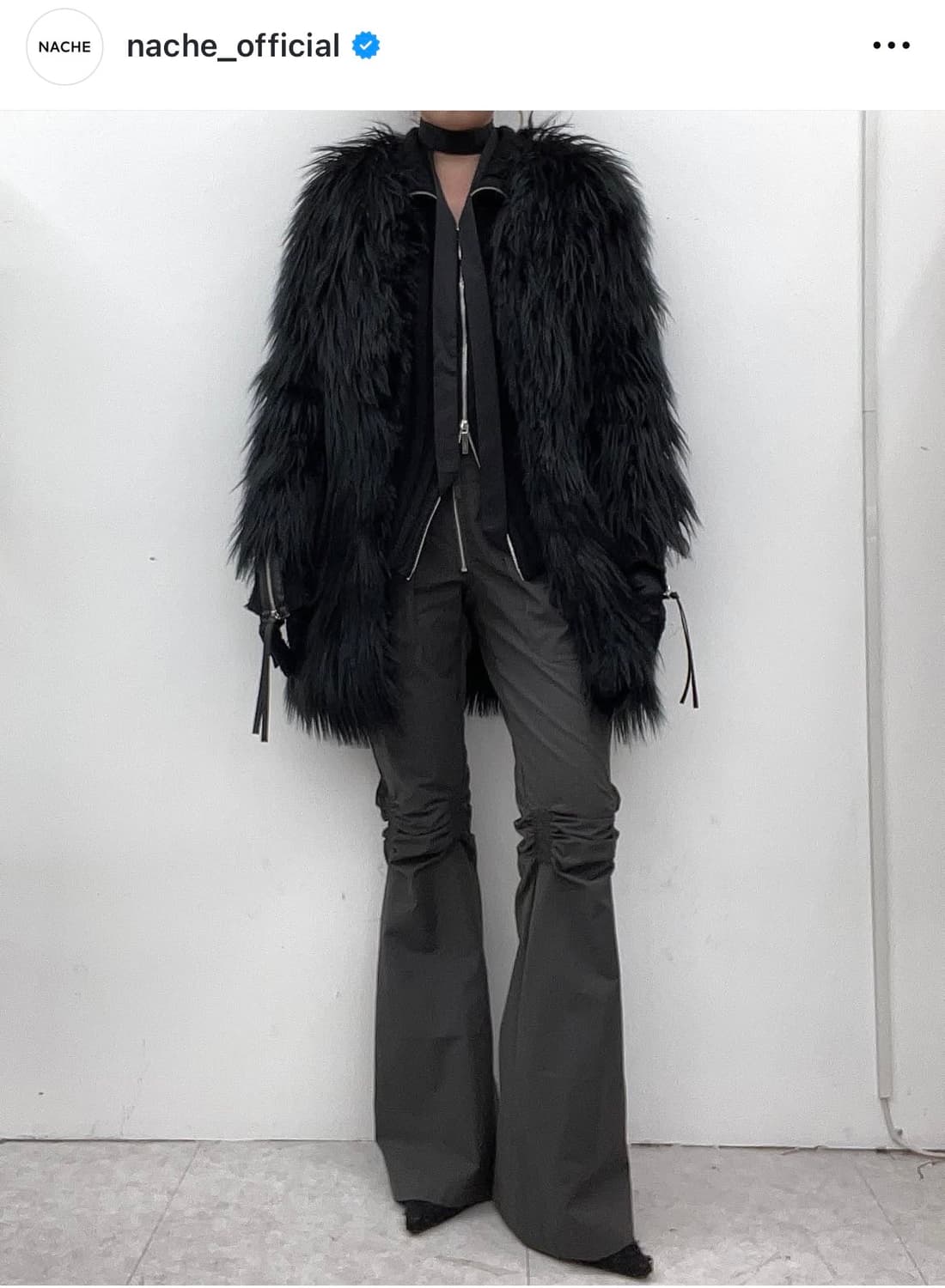 나체 nache shaggy faux fur coat 퍼코트 블랙 상품이미지1