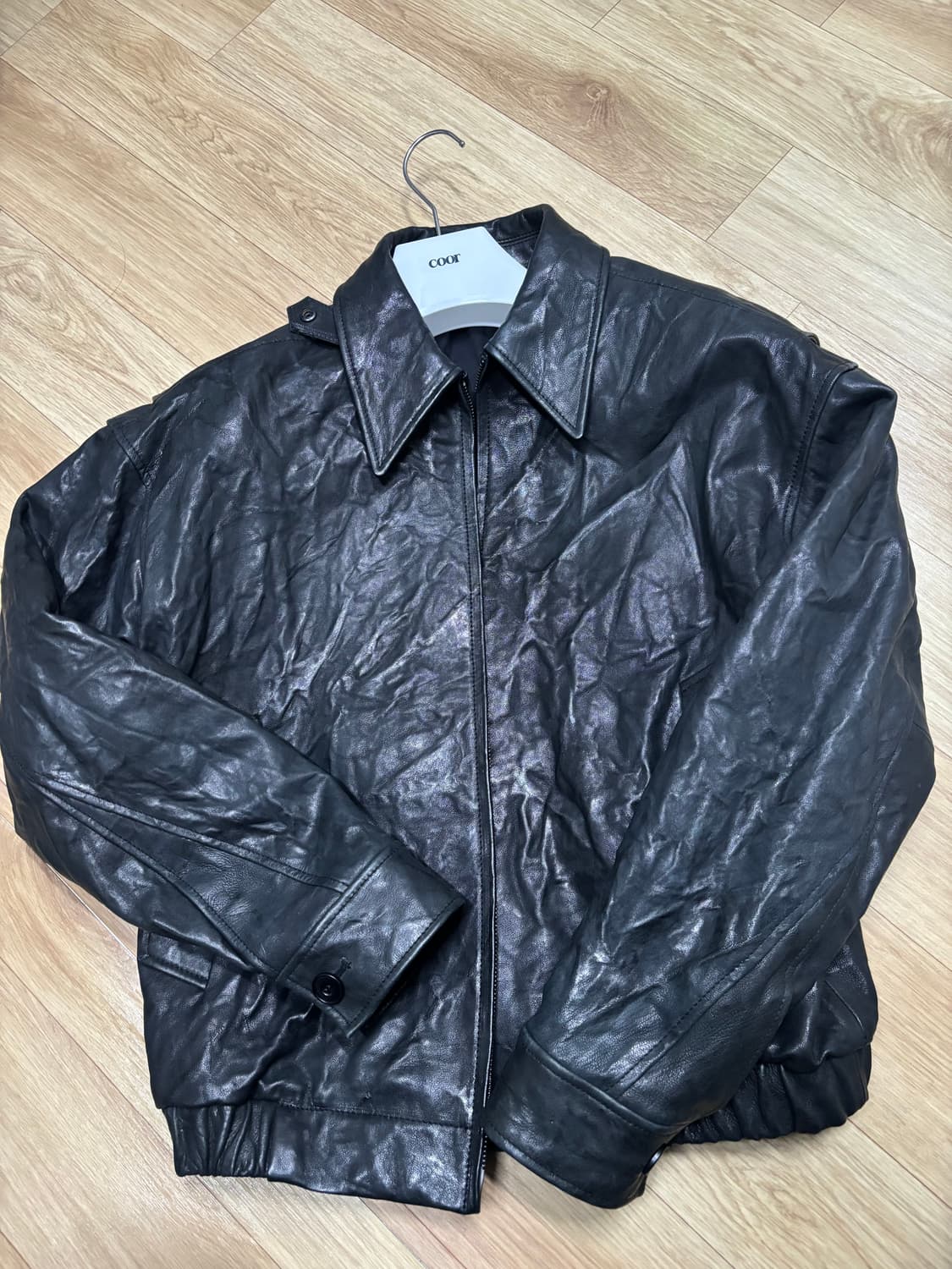 [s]쿠어 램스킨 크리즈 블루종 상품이미지2