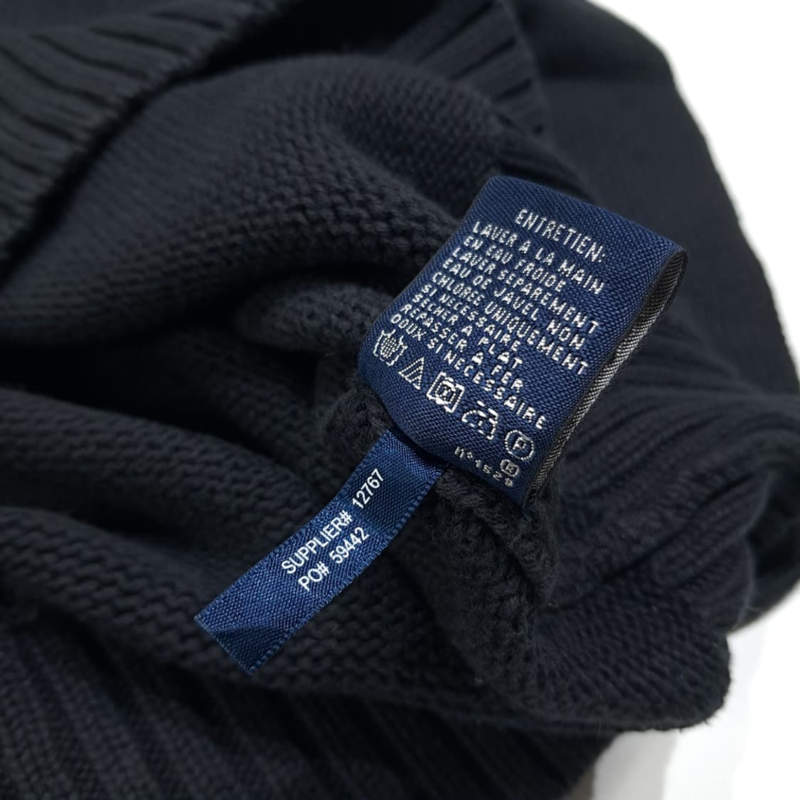 CL155 폴로스포츠 코튼 퍼플포니 블랙 숄카라 니트 스웨터 상품이미지5