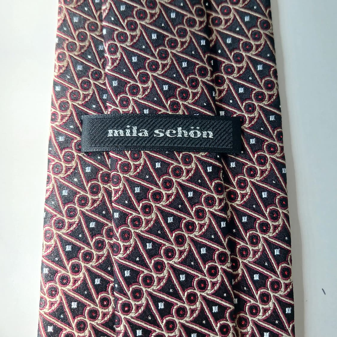 밀라숀 실크 브라운 기하 패턴 넥타이 8.5cm S~A+등급 e810
 상품이미지9