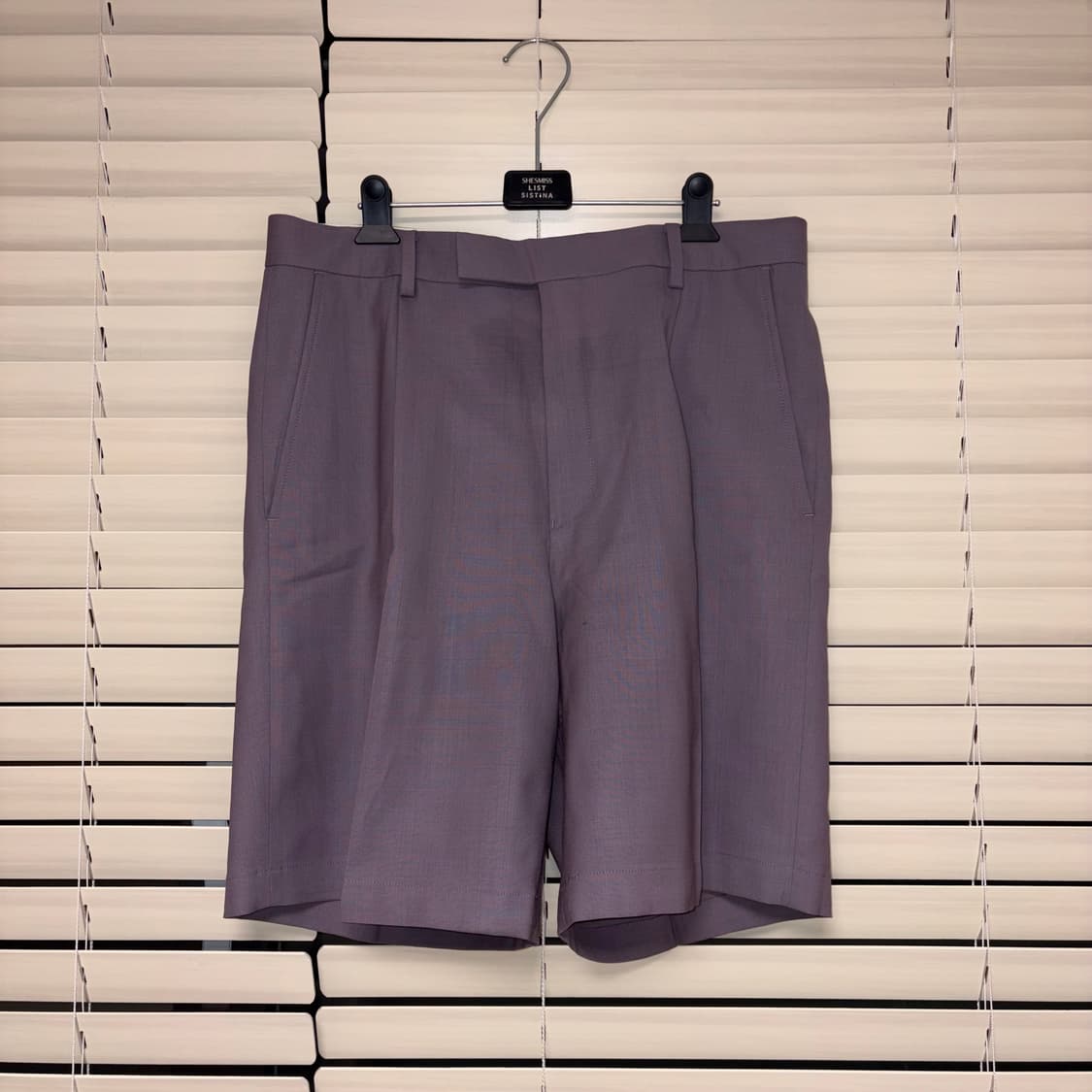 와코마리아 도멜 DORMEUIL 울 플리티트 쇼츠 반바지 퍼플 L 상품이미지1