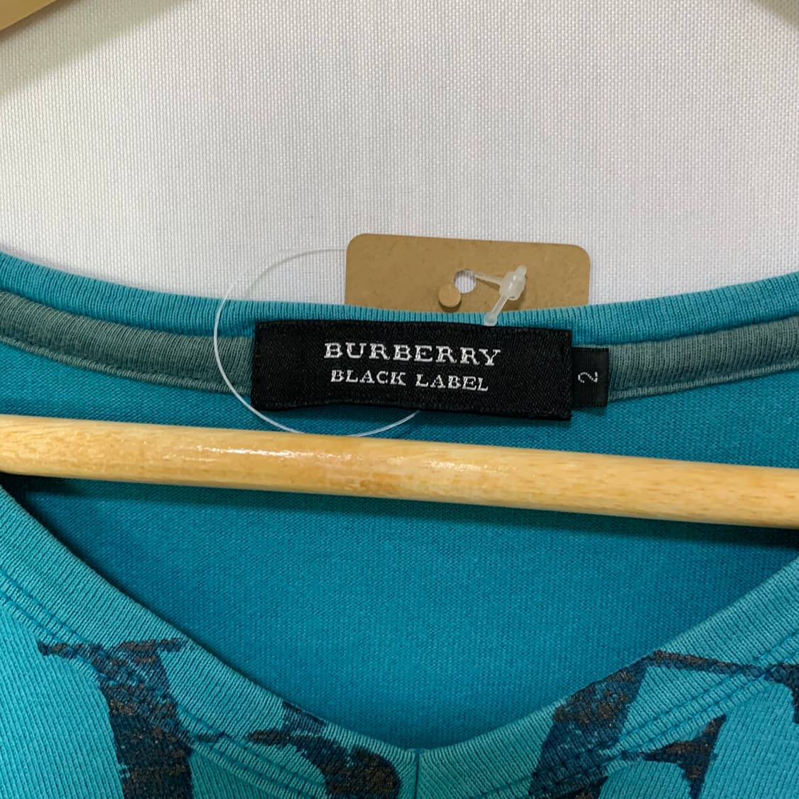 버버리 블랙라벨 프린팅 브이넥 빈티지 반팔 티셔츠 블루그린 2 사이즈 상품이미지7