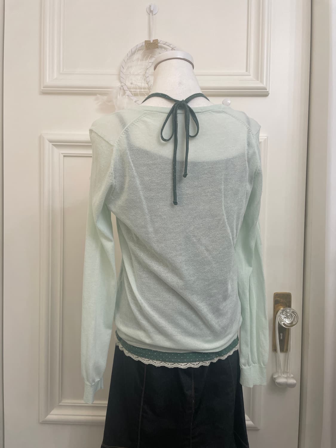 applemint basic cardigan&indigreen dot l 상품이미지5