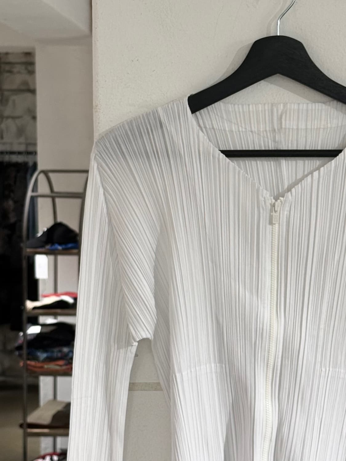 풀리츠플리즈 화이트 베이직 집업 가디건 상품이미지2