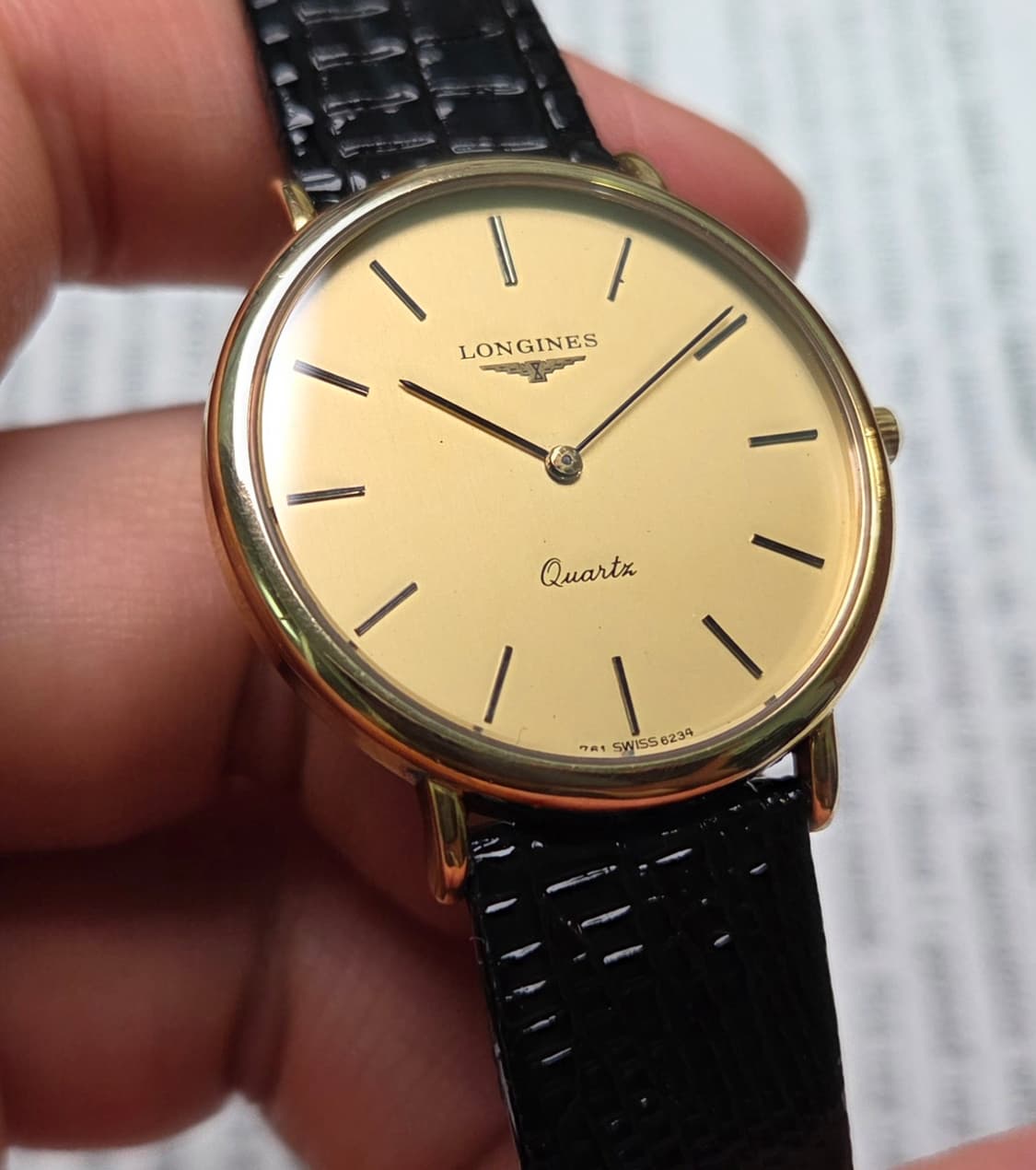 빈티지 론진 황금날개 올금장 슬림쿼츠 드레스워치  상품이미지4