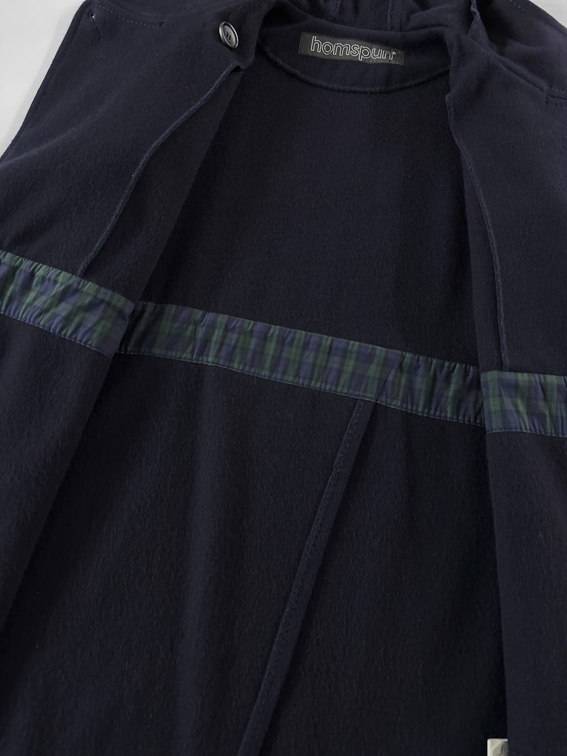 빈티지 Homspun 후디드 울 랩 코트 상품이미지8