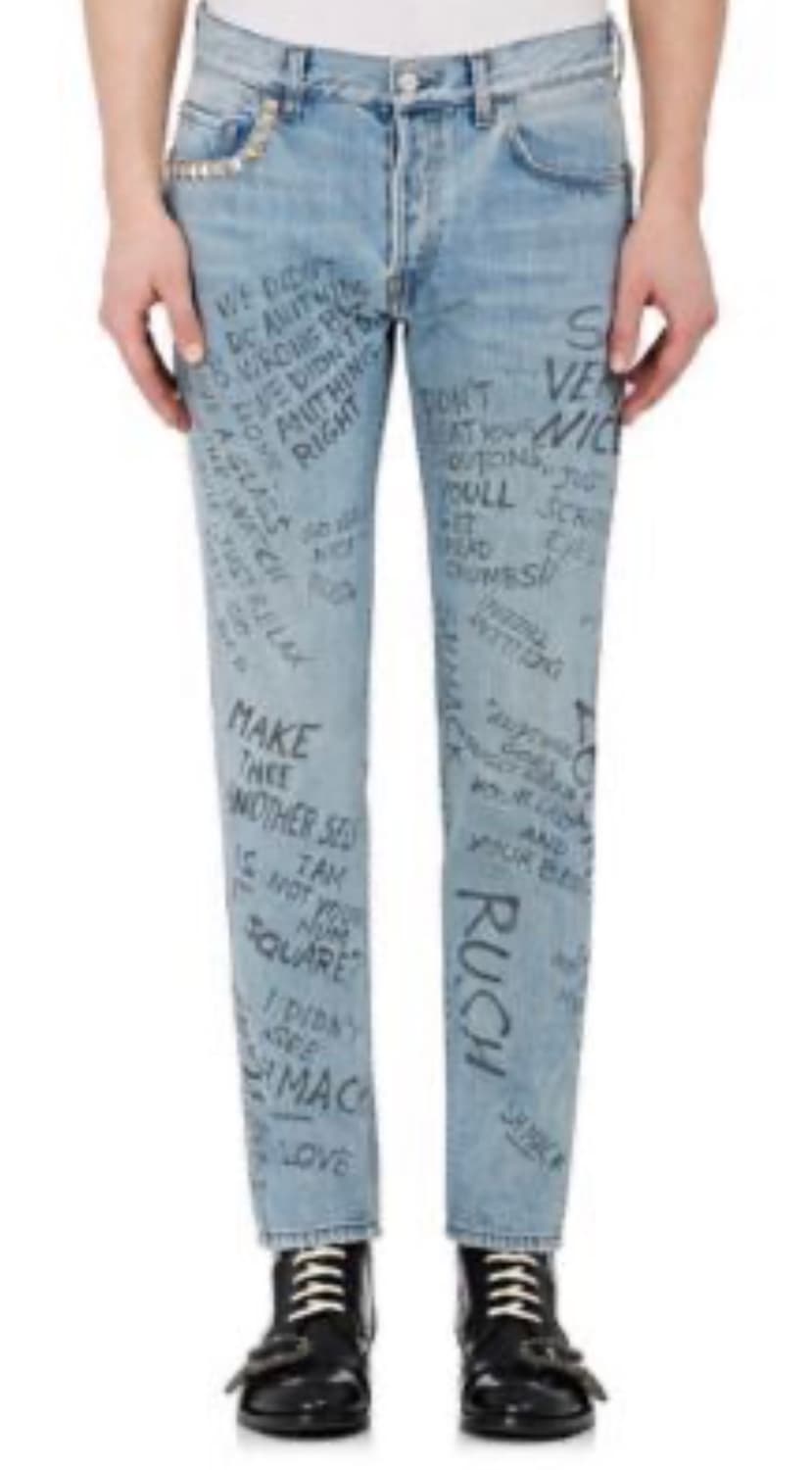 그래피티 로고 프린트 데님 진 / 구찌 미켈레 스타일 상품이미지1