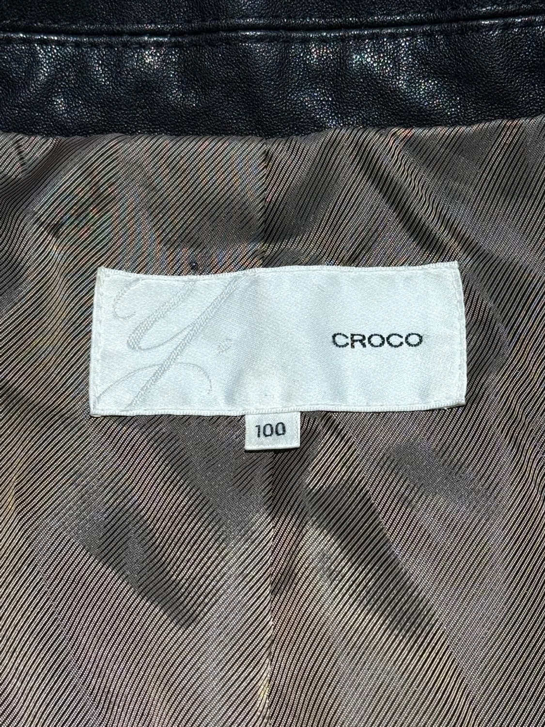 크로코 블랙 램스킨 집업 레더 라이더 자켓  상품이미지7