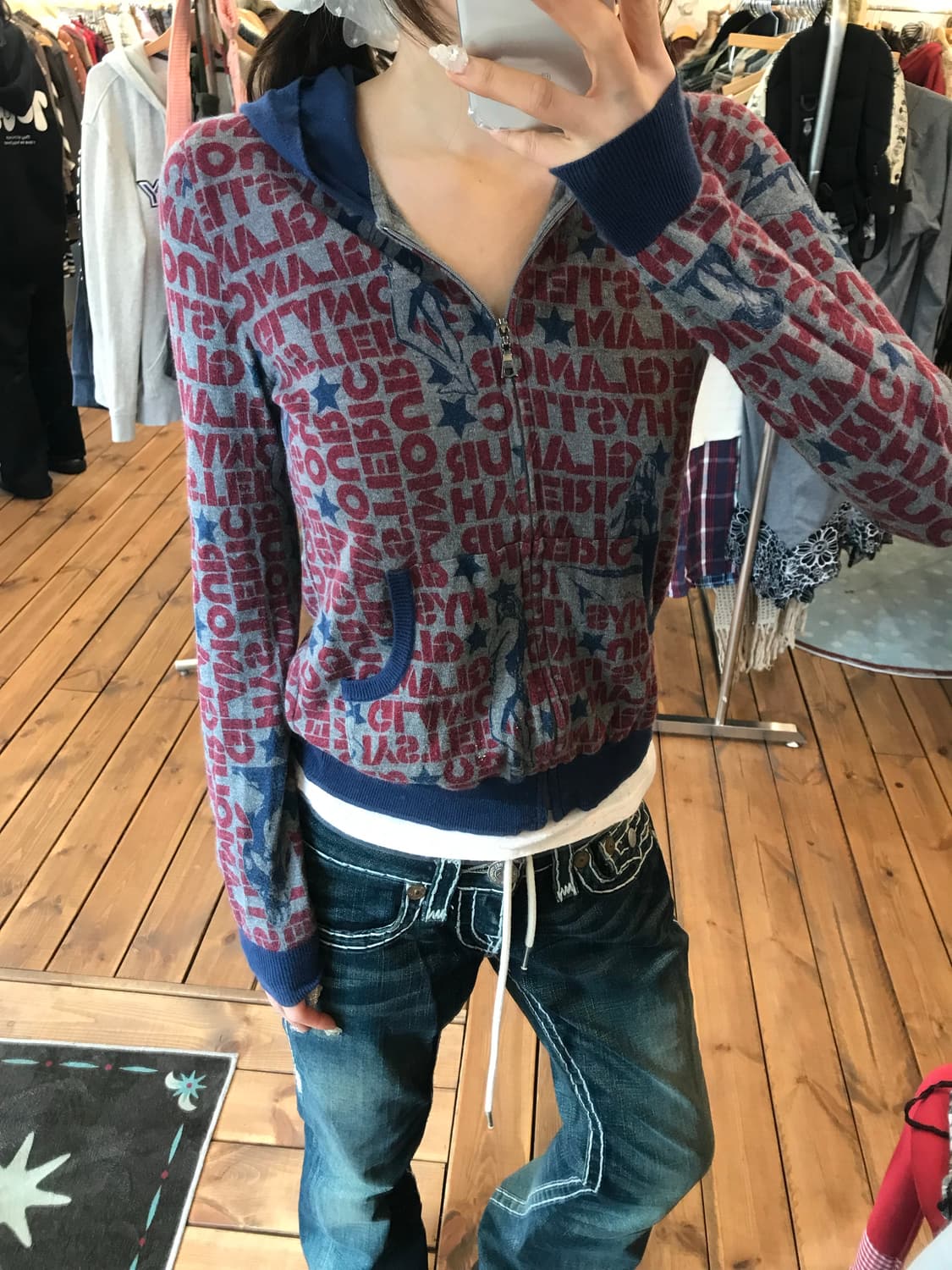 히스테릭글래머 스타 후드집업 상품이미지3