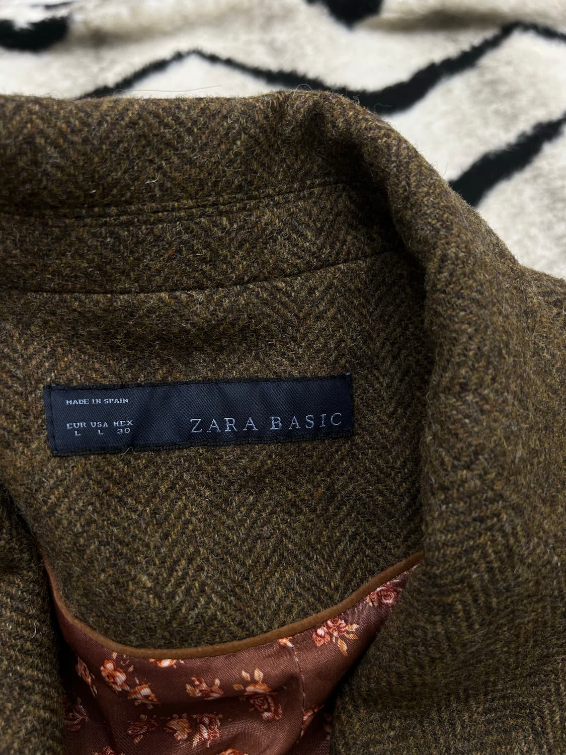 [L]ZARA Basic 헤링본 울 블레이저 상품이미지5