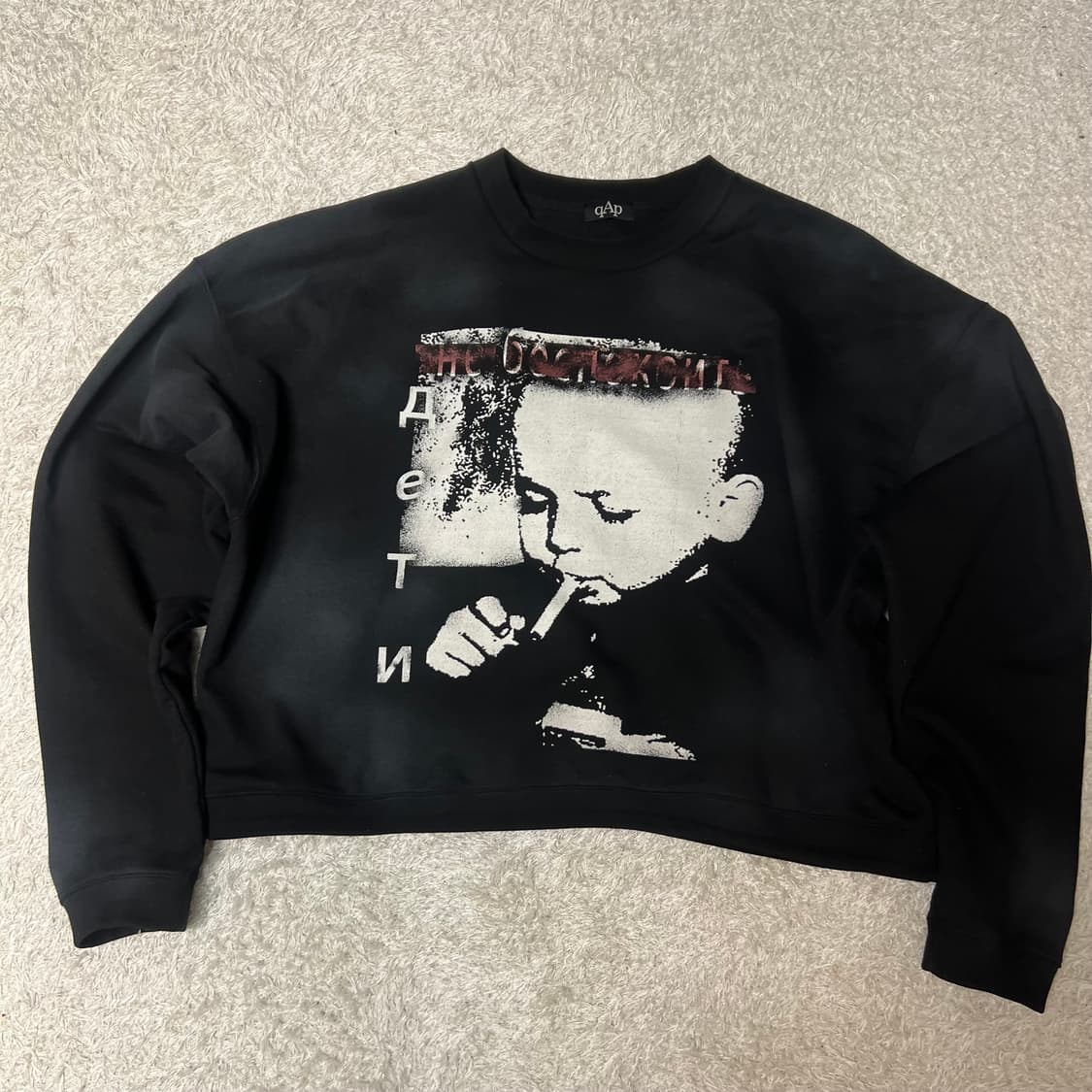 [OS] qap 베이비 크루넥 baby crewneck 블랙 상품이미지1