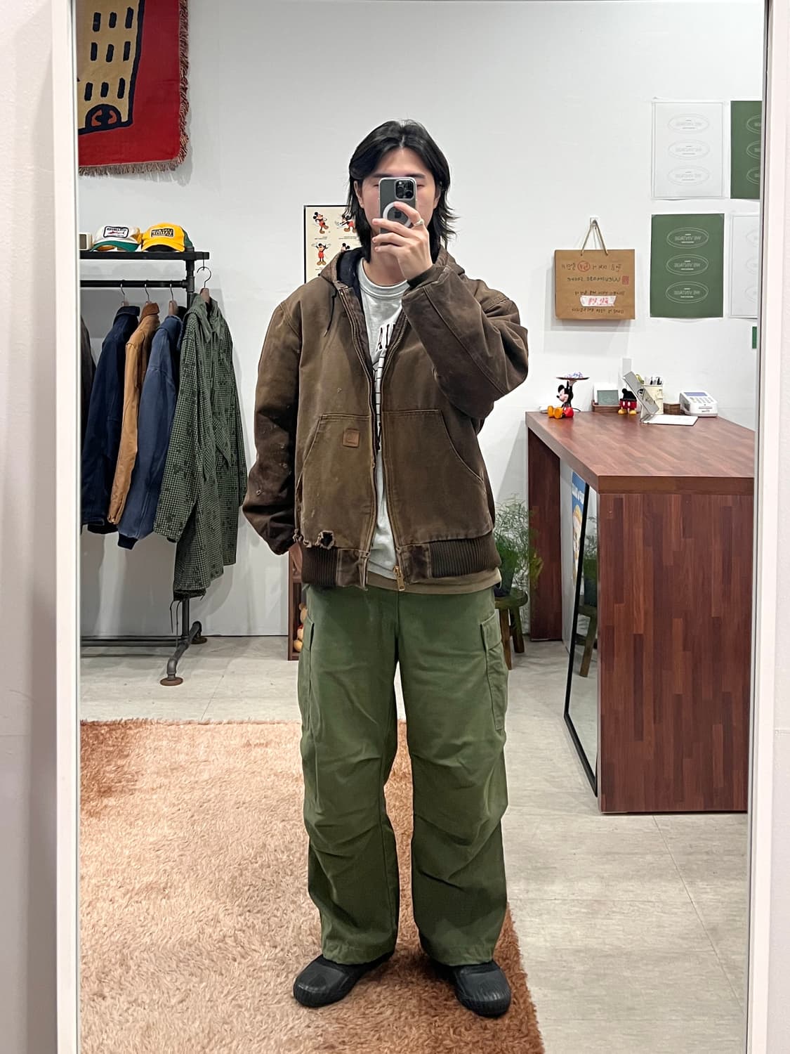 Carhartt 칼하트 디스트로이드 덕 액티브 후드 워크 자켓 상품이미지2
