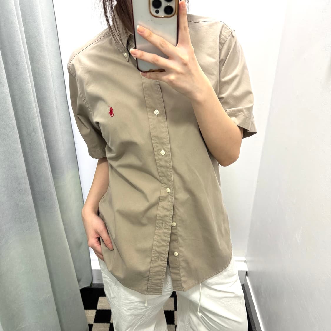 랄프로렌 베이지 클래식핏 반팔셔츠 상품이미지2